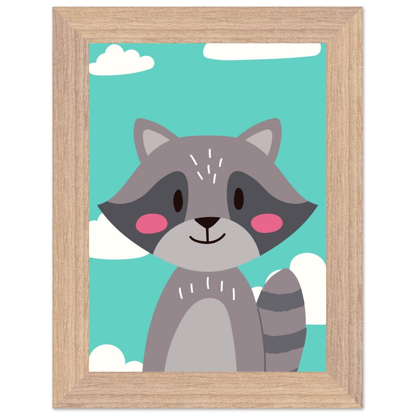 Personalized Kids Room Decor Cute Raccoon Children's Wall Art - Rampage Design Studio