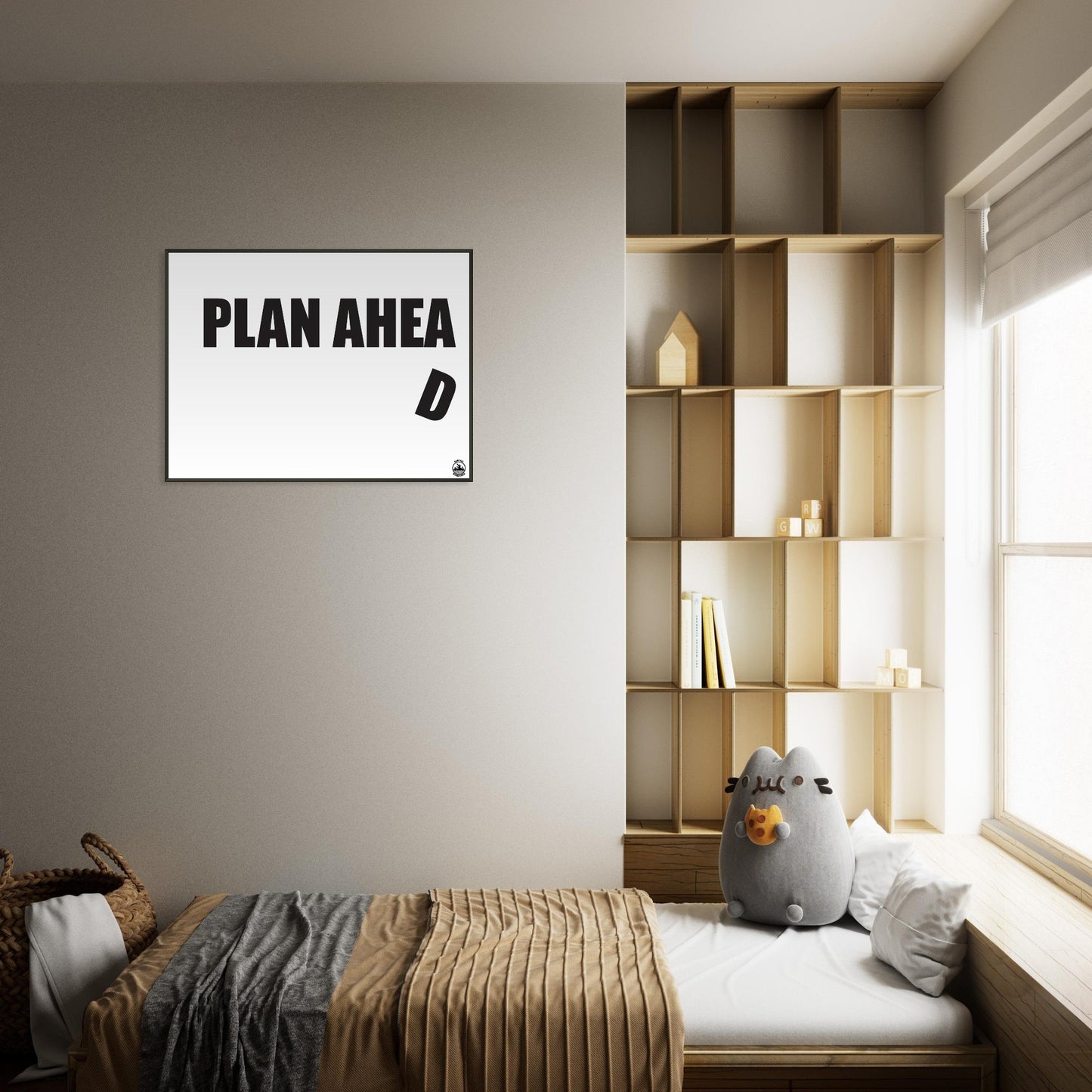 Plan Ahead Sign - Humorous Office Wall Art - Metal Frame Home Office Gift - Rampage Design Studio