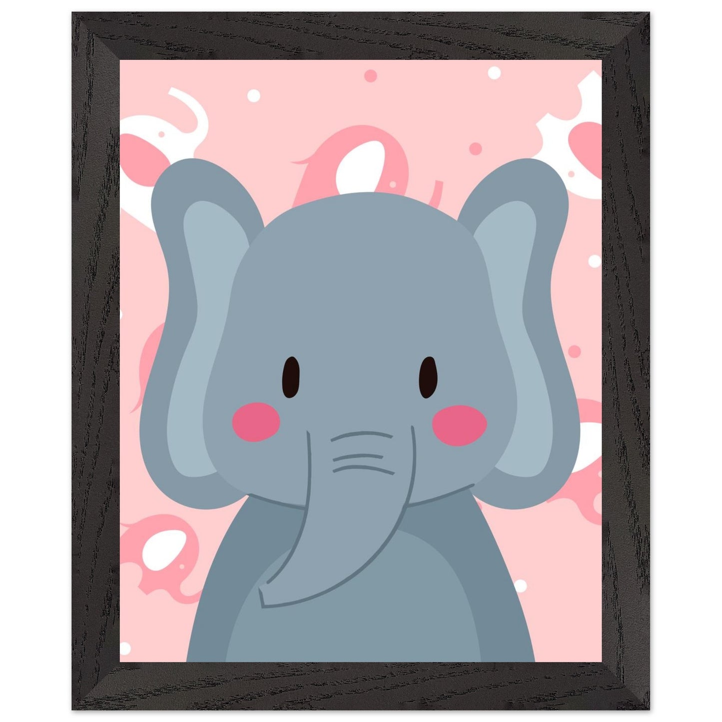 Personalized Elephant Wall Art Safari Nursery Print Cute Baby Room Decor - Rampage Design Studio