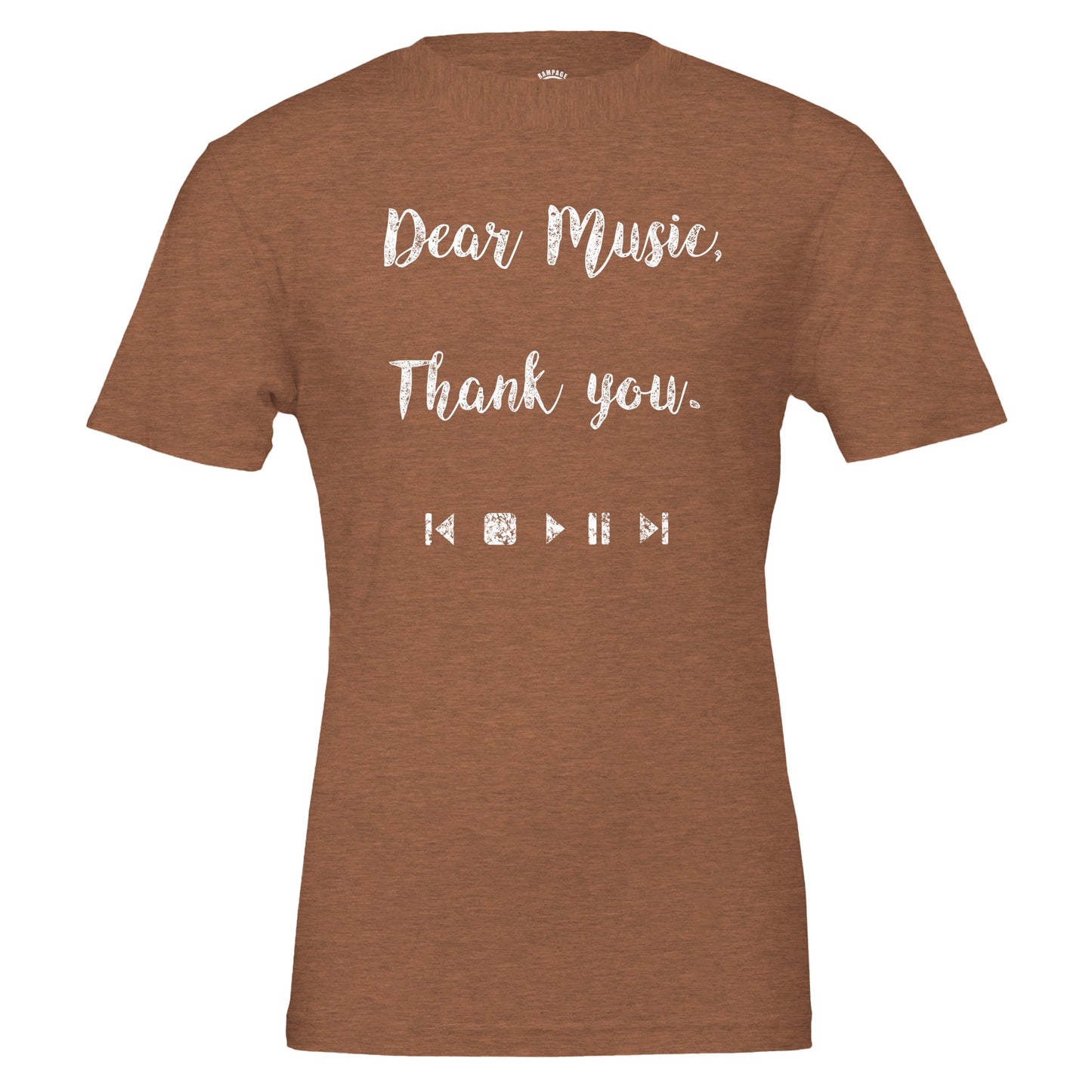 Dear Music, Thank You T-Shirt, Music Lovers Tee, Message for music, Soft Cotton, DTG Ready, Unisex Fit - Rampage Design Studio