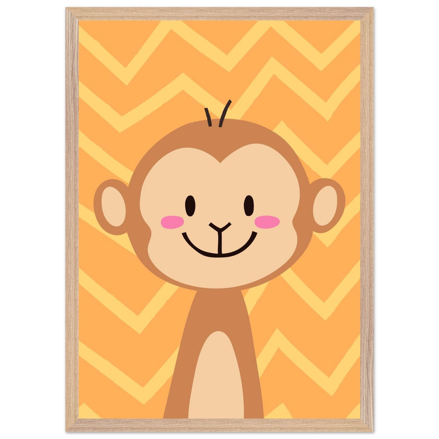 Personalized Kids Room Art Playful Nursery Decor Cute Monkey Print - Rampage Design Studio