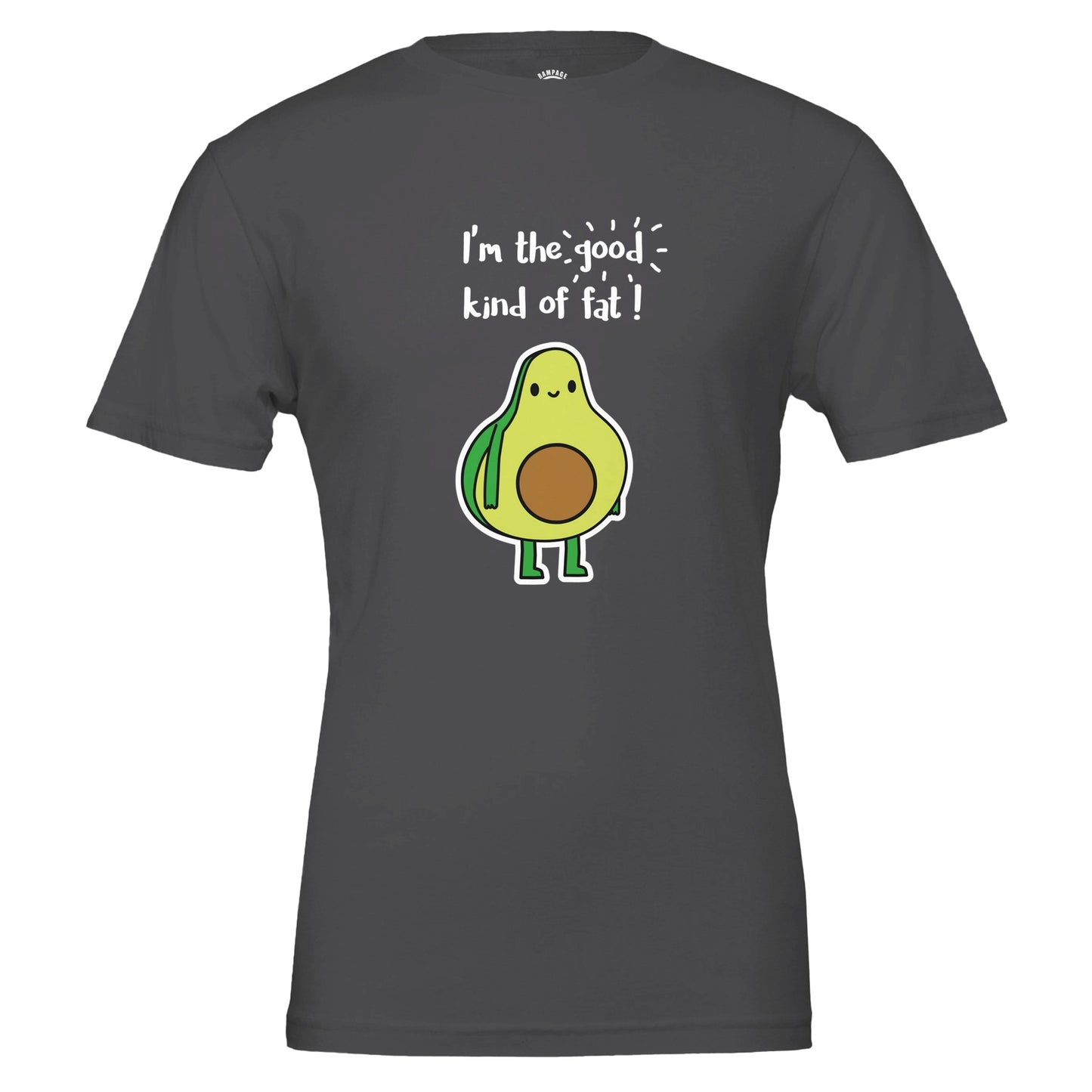 Funny Avocado T-Shirt – “The Good Kind of Fat” Pun Shirt - Rampage Design Studio