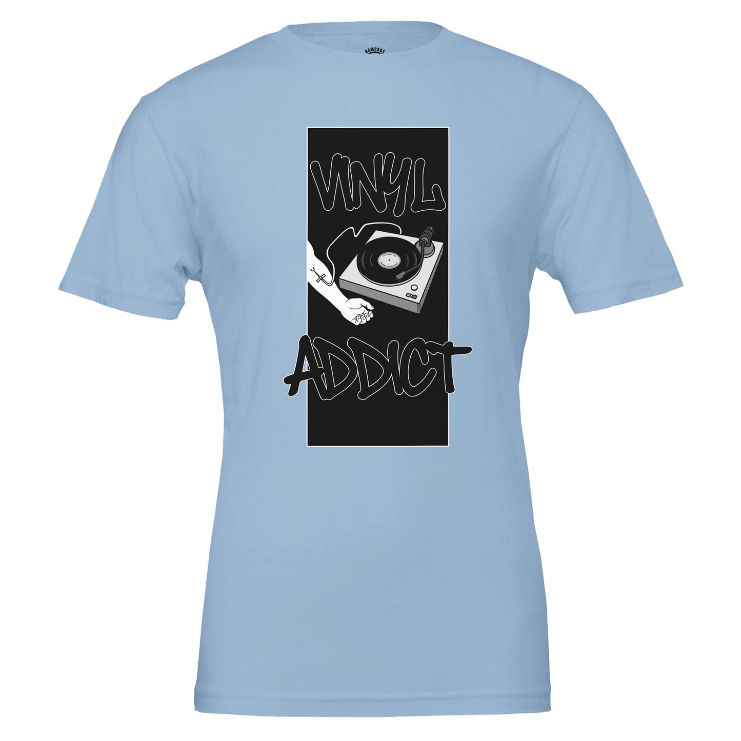 Vinyl Addict T-Shirt • DJ Turntable Shirt • Record Collector Gift • Vinyl Lover Tee • Crate Digger Retro Graphic Tee - Rampage Design Studio
