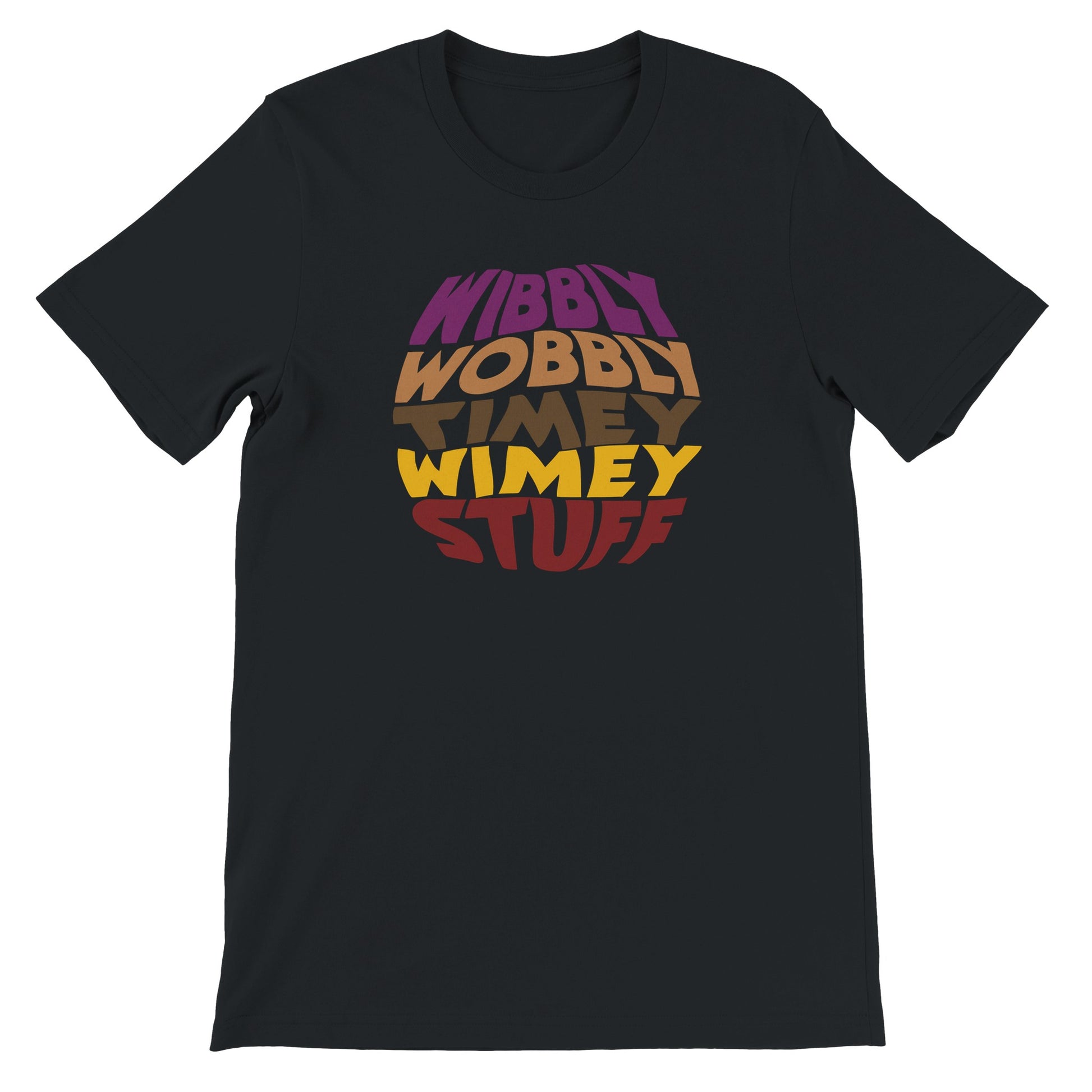 Doctor Who Quote T-Shirt - 'Wibbly Wobbly Timey Wimey Stuff' in Scarf Colors - Rampage Design Studio