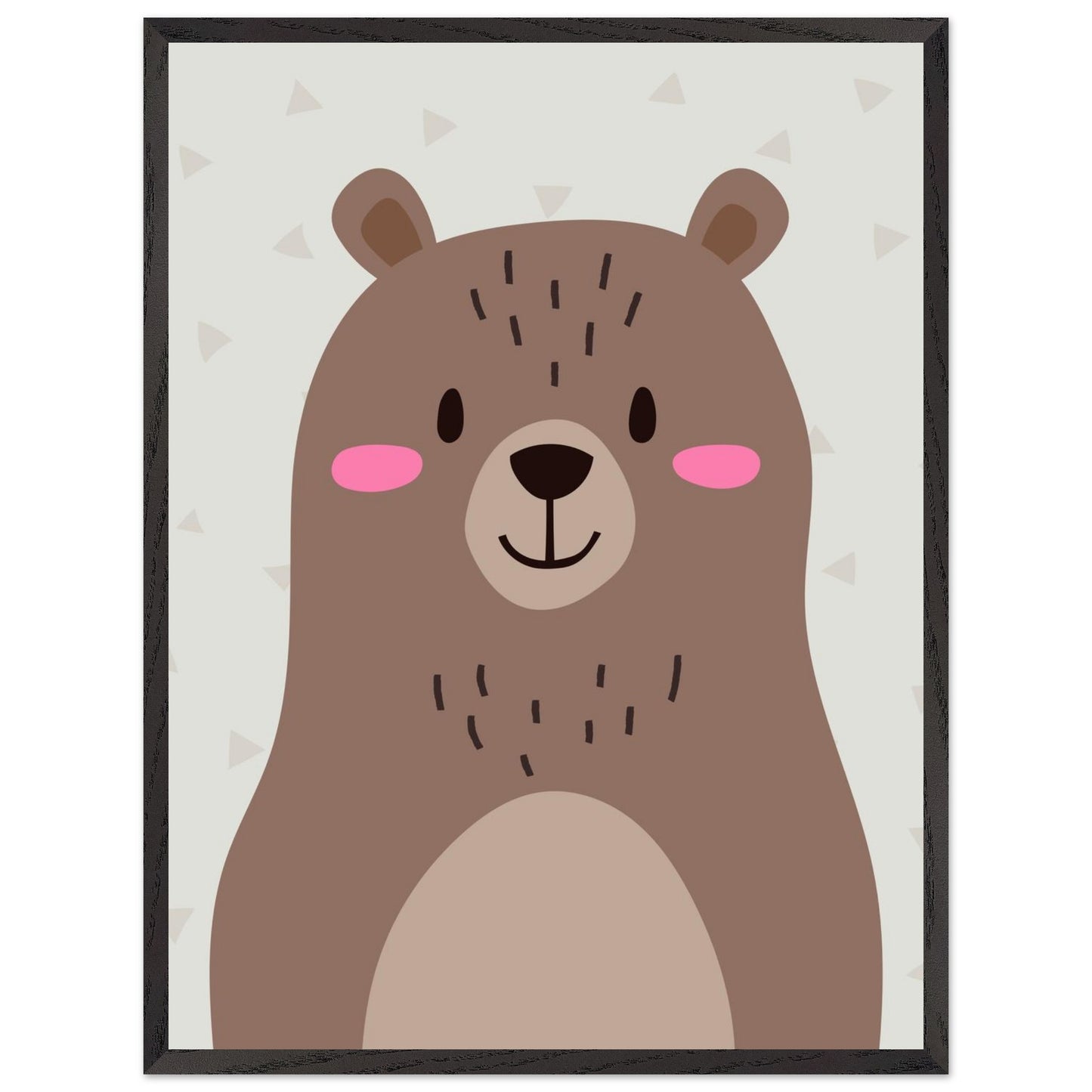 Personalized Kids Room Art Cute Bear Illustration Personalized Mounted-Framed Poster for Kids Room - Rampage Design Studio