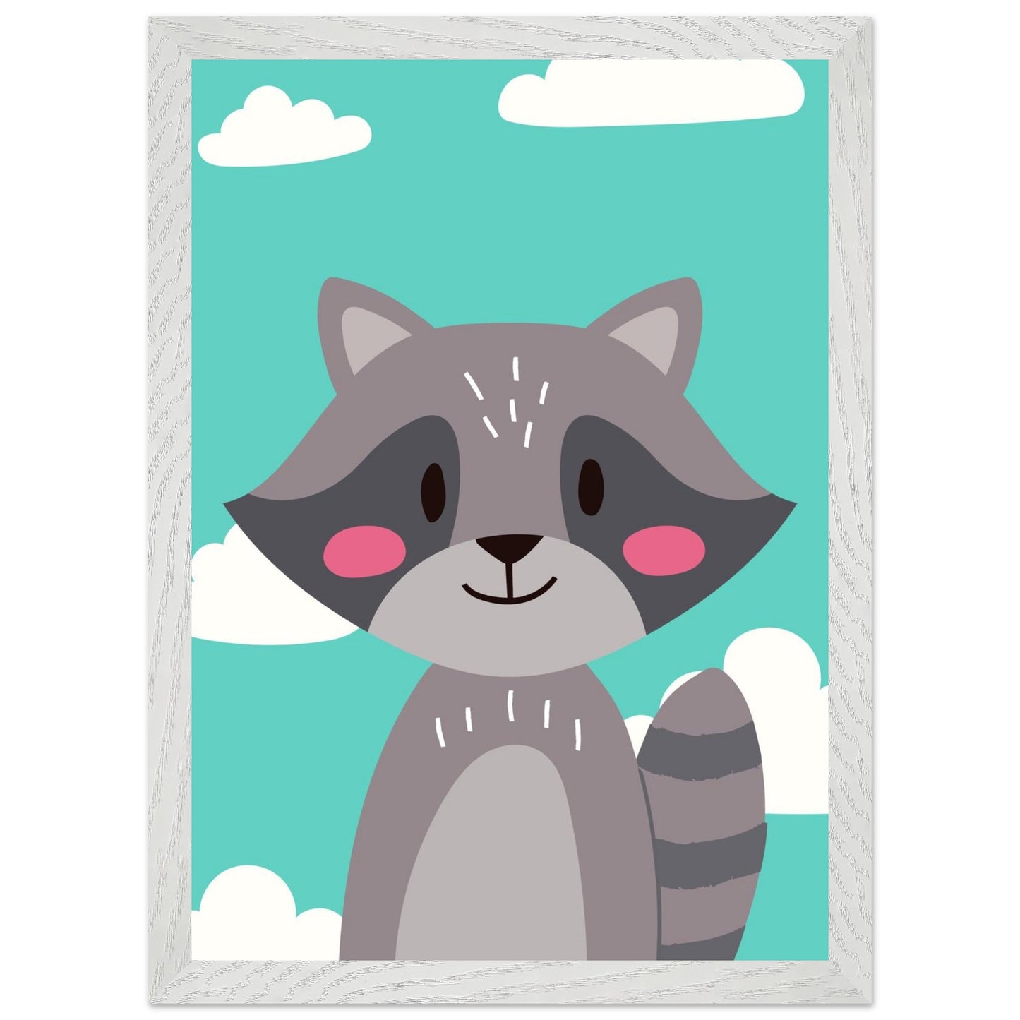 Personalized Kids Room Decor Cute Raccoon Children's Wall Art - Rampage Design Studio