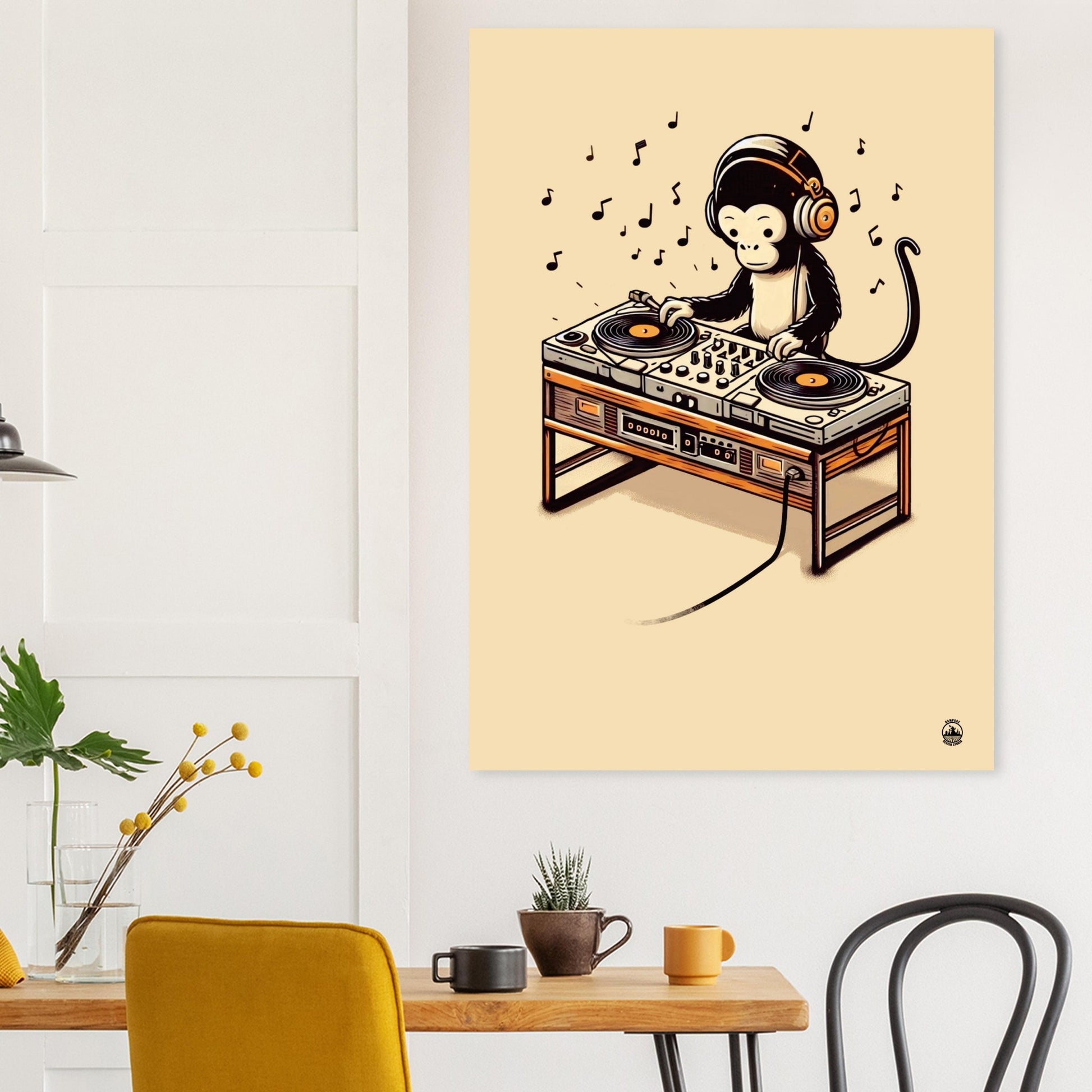 Monkey DJ Premium Matte Paper Poster - Rampage Design Studio