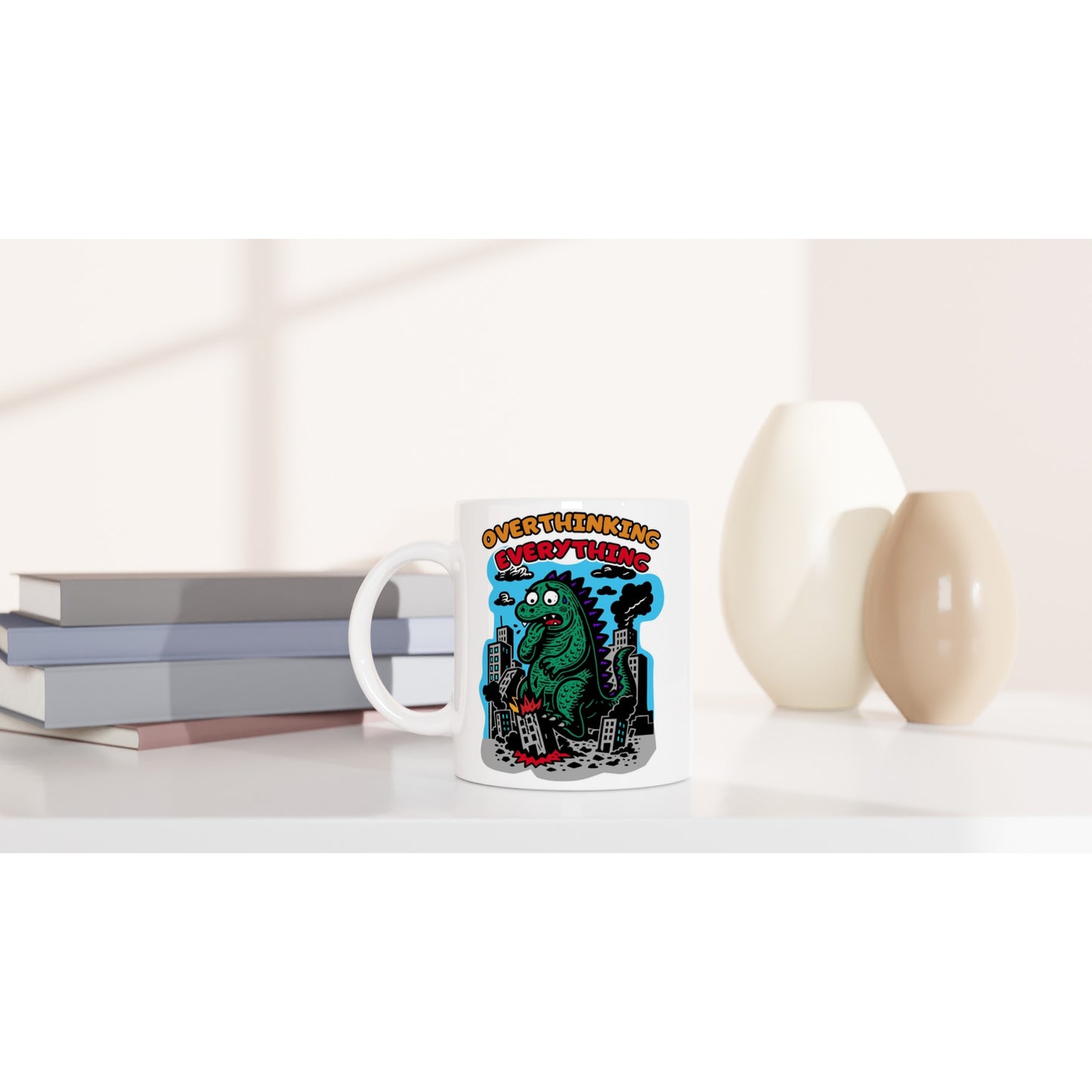 Overthinking Everything Funny Monster Mug - Rampage Design Studio