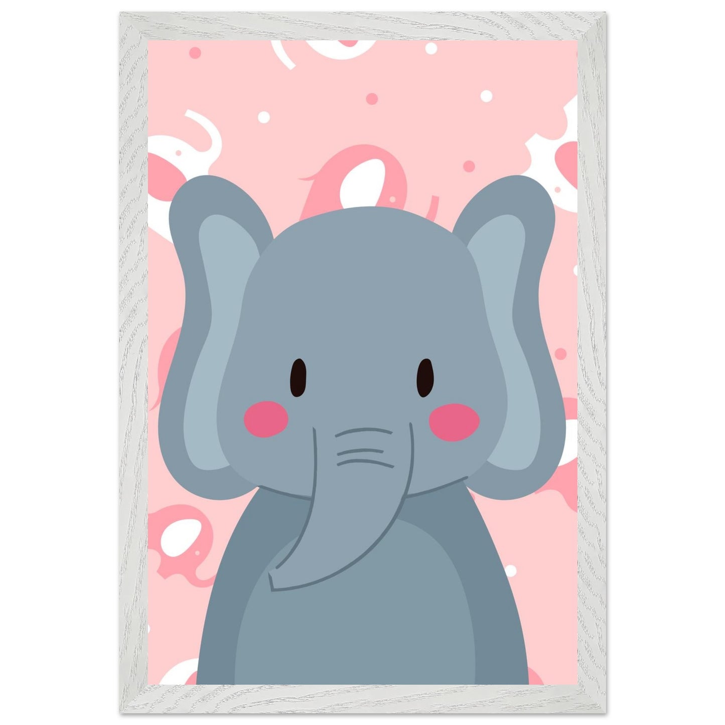 Personalized Elephant Wall Art Safari Nursery Print Cute Baby Room Decor - Rampage Design Studio