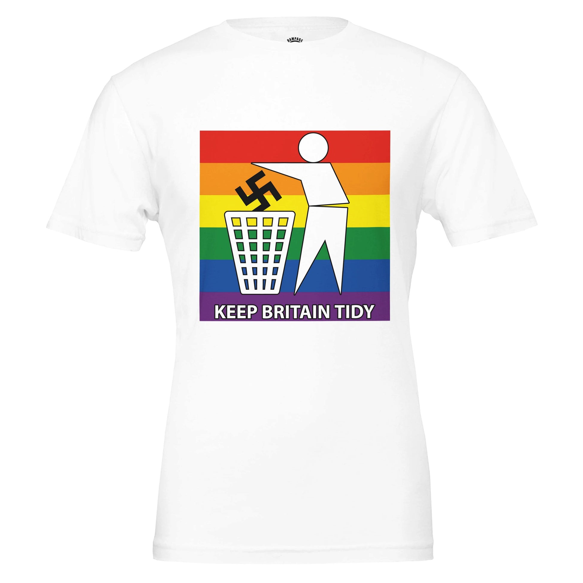 Keep Britain Tidy: Love Over Hate Anti-Racism Tee - Premium Unisex Crewneck T-shirt - Rampage Design Studio