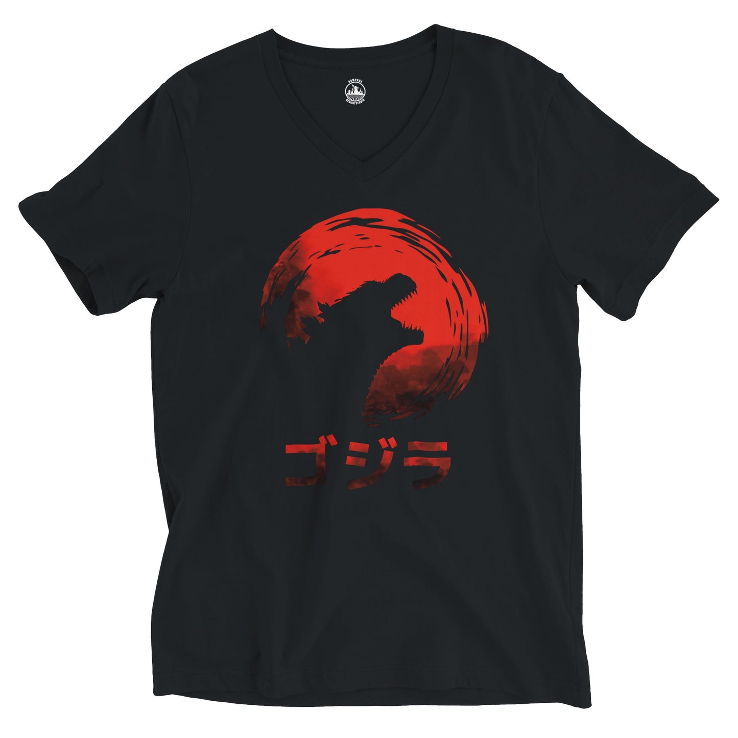Kaiju T-Shirt – Godzilla Silhouette Roaring Against Red Sun - Rampage Design Studio