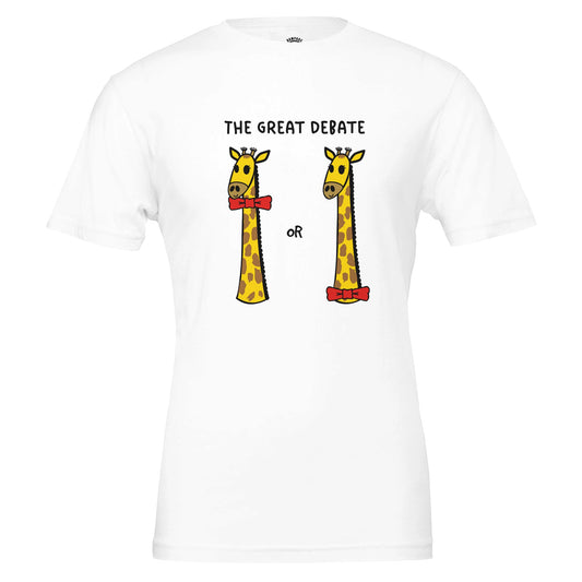 Funny Giraffe T-Shirt | The Great Debate - Rampage Design Studio