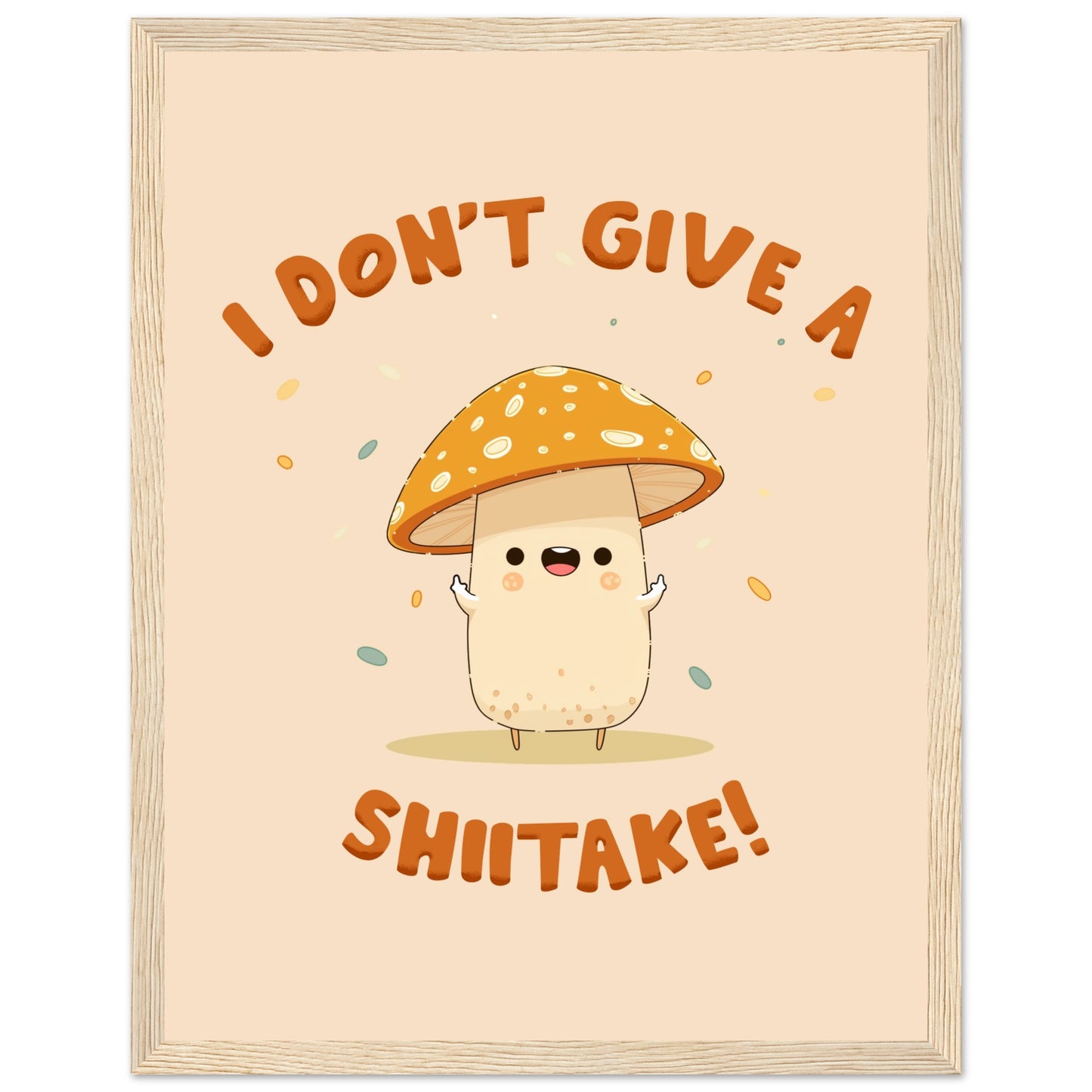 Sassy Shiitake Mushroom Framed Poster – Whimsical Wall Art for Daily Motivation - Rampage Design Studio