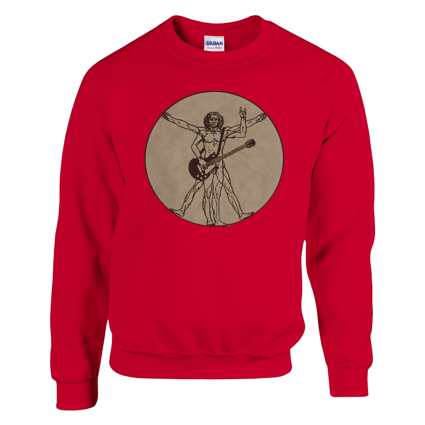 Rock Guitar Vitruvian Man Sweatshirt - Rampage Design Studio