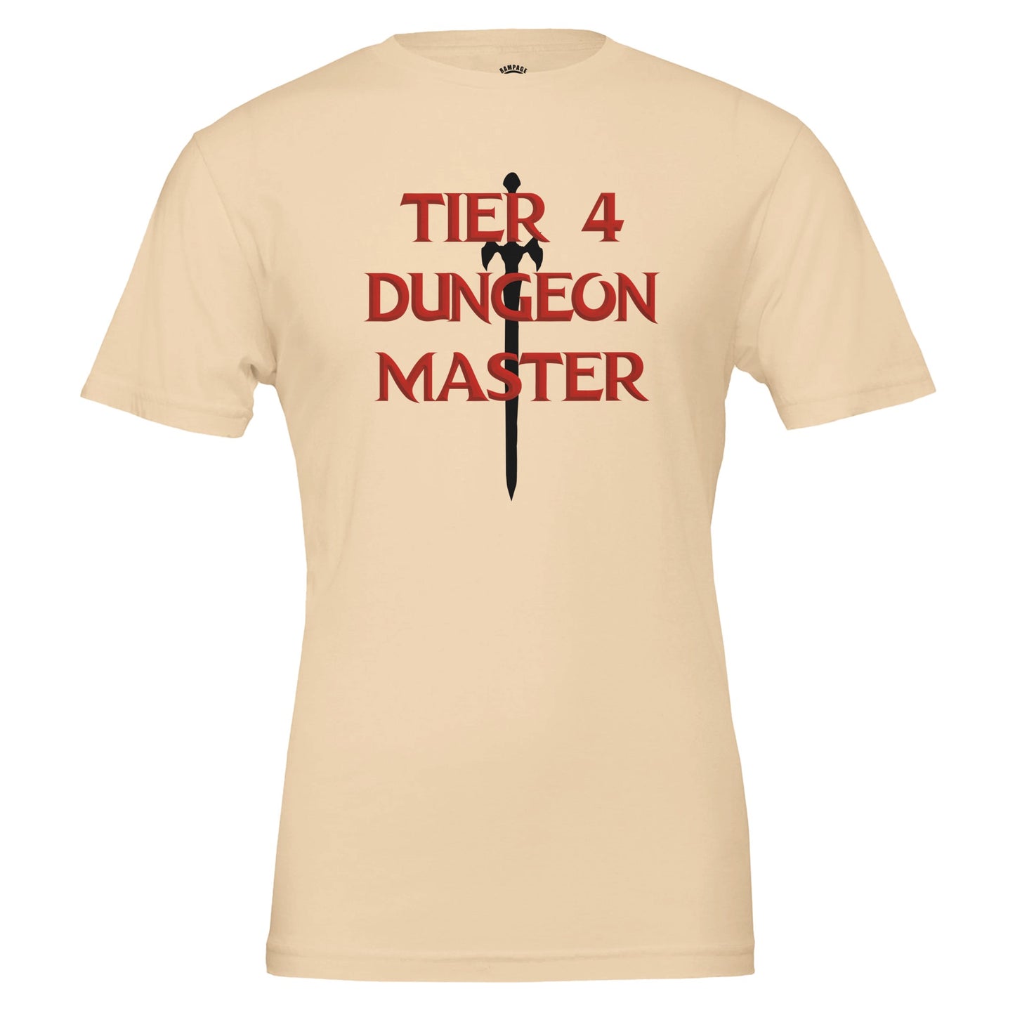 Tier 4 Dungeon Master T-Shirt, D&D Style Design, Vorpal Sword Silhouette, Dungeons and Dragons, RPG fan shirt, Geek Shirt - Rampage Design Studio