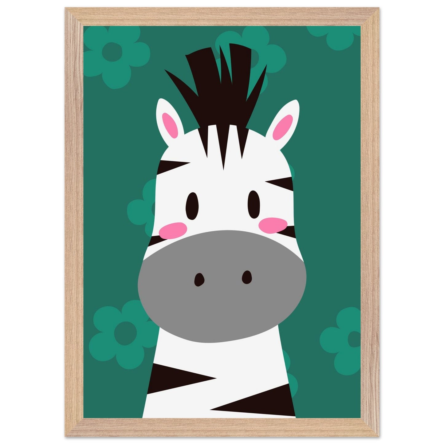 Personalized Zebra Wall Art Jungle Nursery Print - Rampage Design Studio