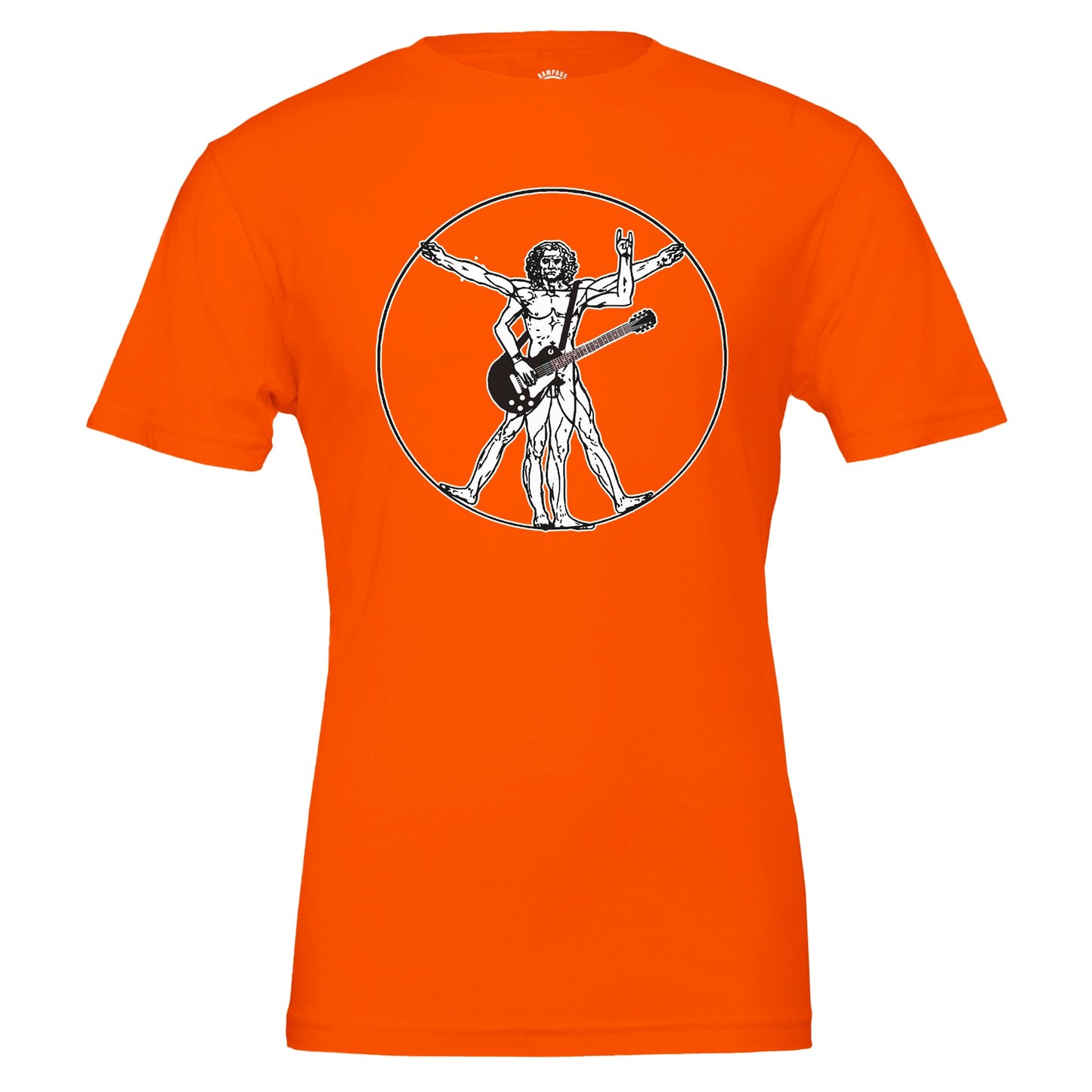Rock Guitar Vitruvian Man T-Shirt - Rampage Design Studio