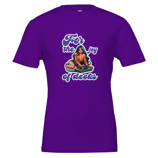 Vintage-Inspired Record Player T-Shirt – 'For the Joy of Decks' Graphic Tee - Rampage Design Studio