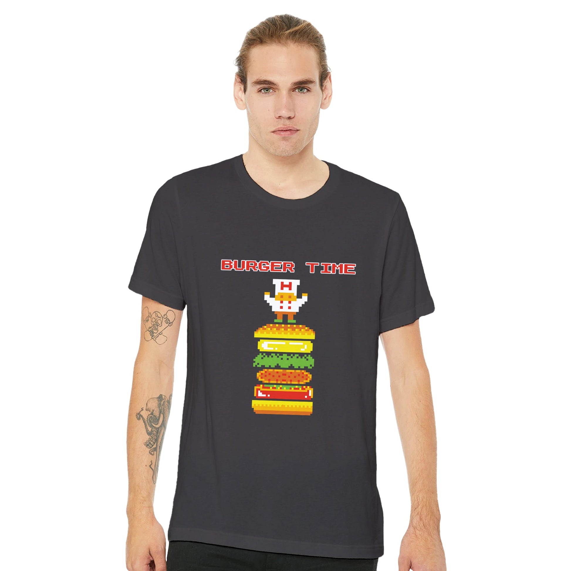 Retro Burger Time Unisex Crewneck T-shirt | Soft & Stylish Vintage Tee - Rampage Design Studio