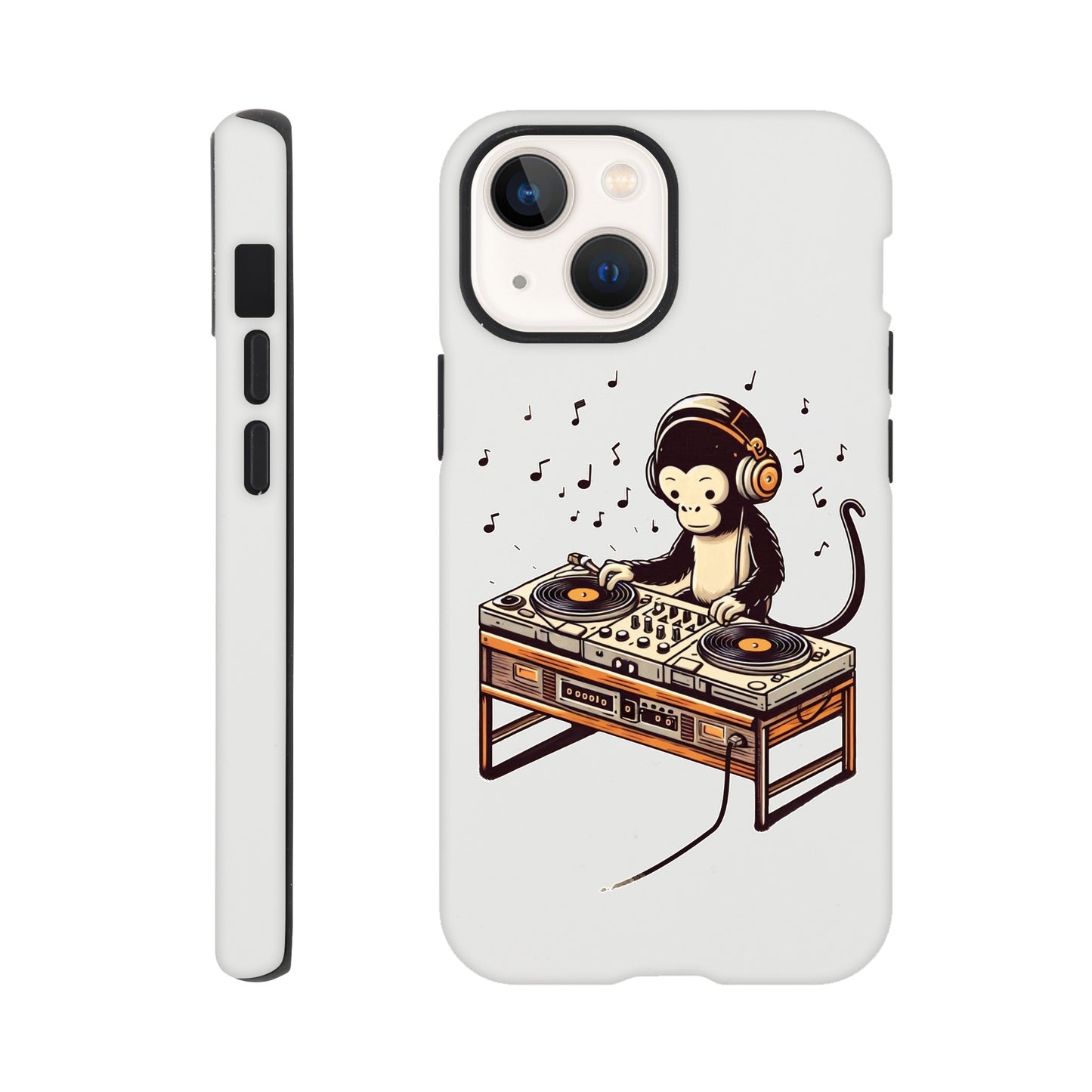 Monkey DJ iPhone Case, Monkey phone case, Durable Dual-Layer, tough iphone case, Glossy Finish, Fun Design - Rampage Design Studio