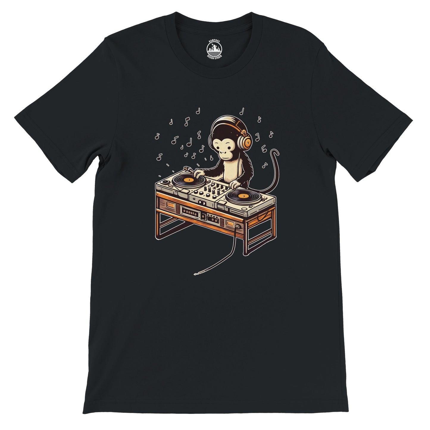Monkey DJ - Premium Unisex Crewneck T-shirt - Rampage Design Studio