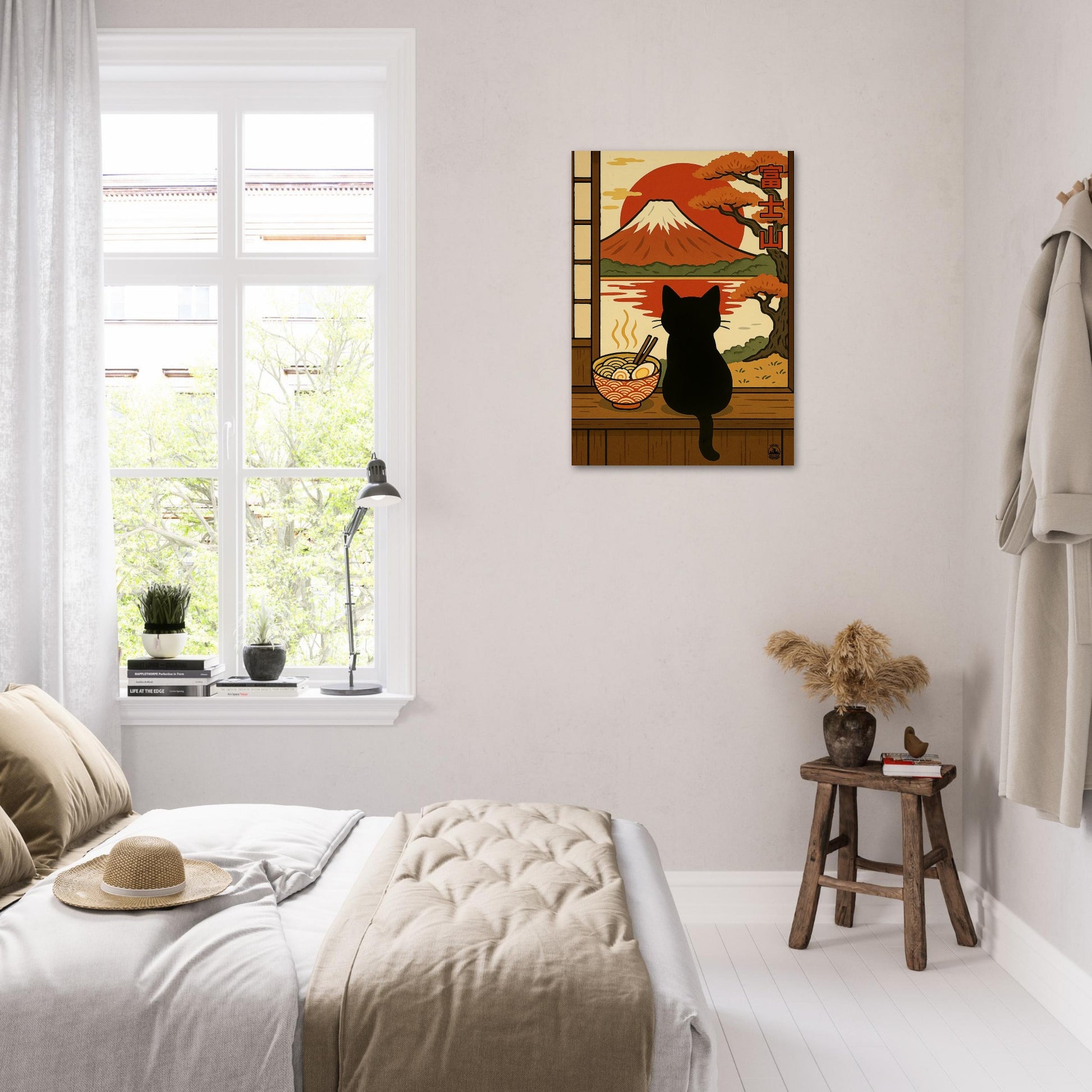 Japanese Wall Art Matt Poster- Mount Fuji Cat Poster - Ramen and Red Sun Artwork - Japanese Home Decor Gift - Rampage Design Studio