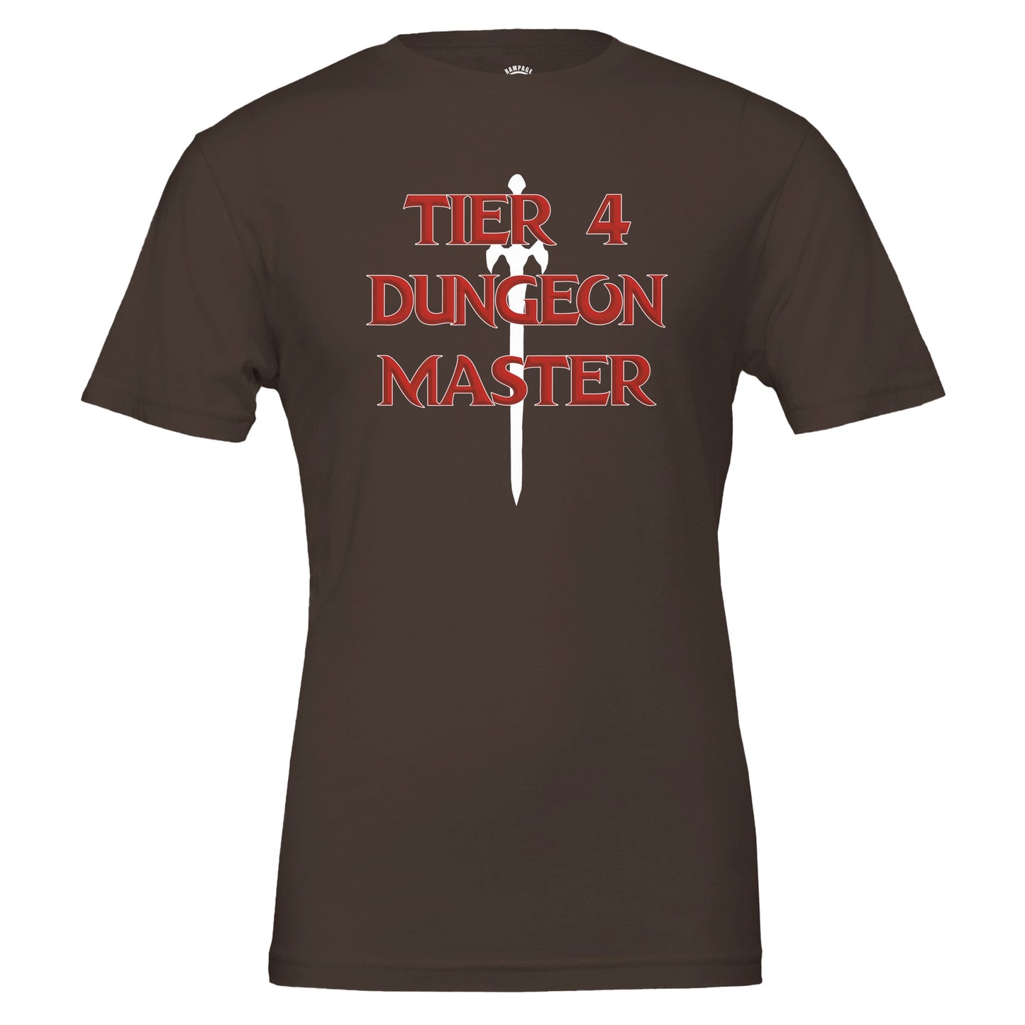 Tier 4 Dungeon Master T-Shirt, D&D Style Design, Vorpal Sword Silhouette, Dungeons and Dragons, RPG fan shirt, Geek Shirt - Rampage Design Studio