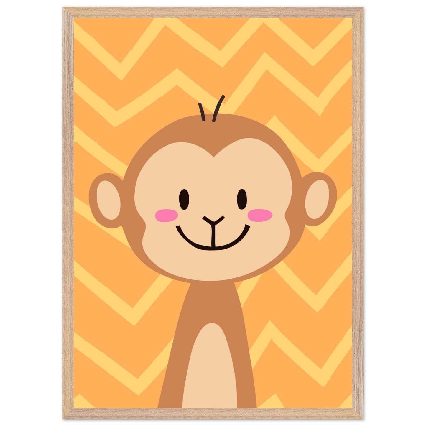 Personalized Kids Room Art Playful Nursery Decor Cute Monkey Print - Rampage Design Studio