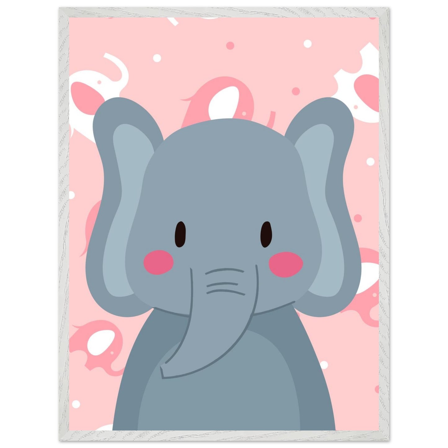 Personalized Elephant Wall Art Safari Nursery Print Cute Baby Room Decor - Rampage Design Studio