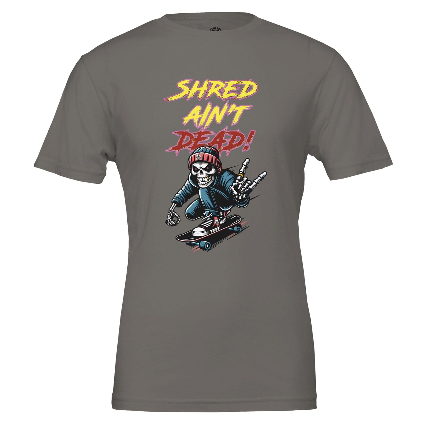 Skateboard T-Shirt "Shred Ain’t Dead" - Rampage Design Studio