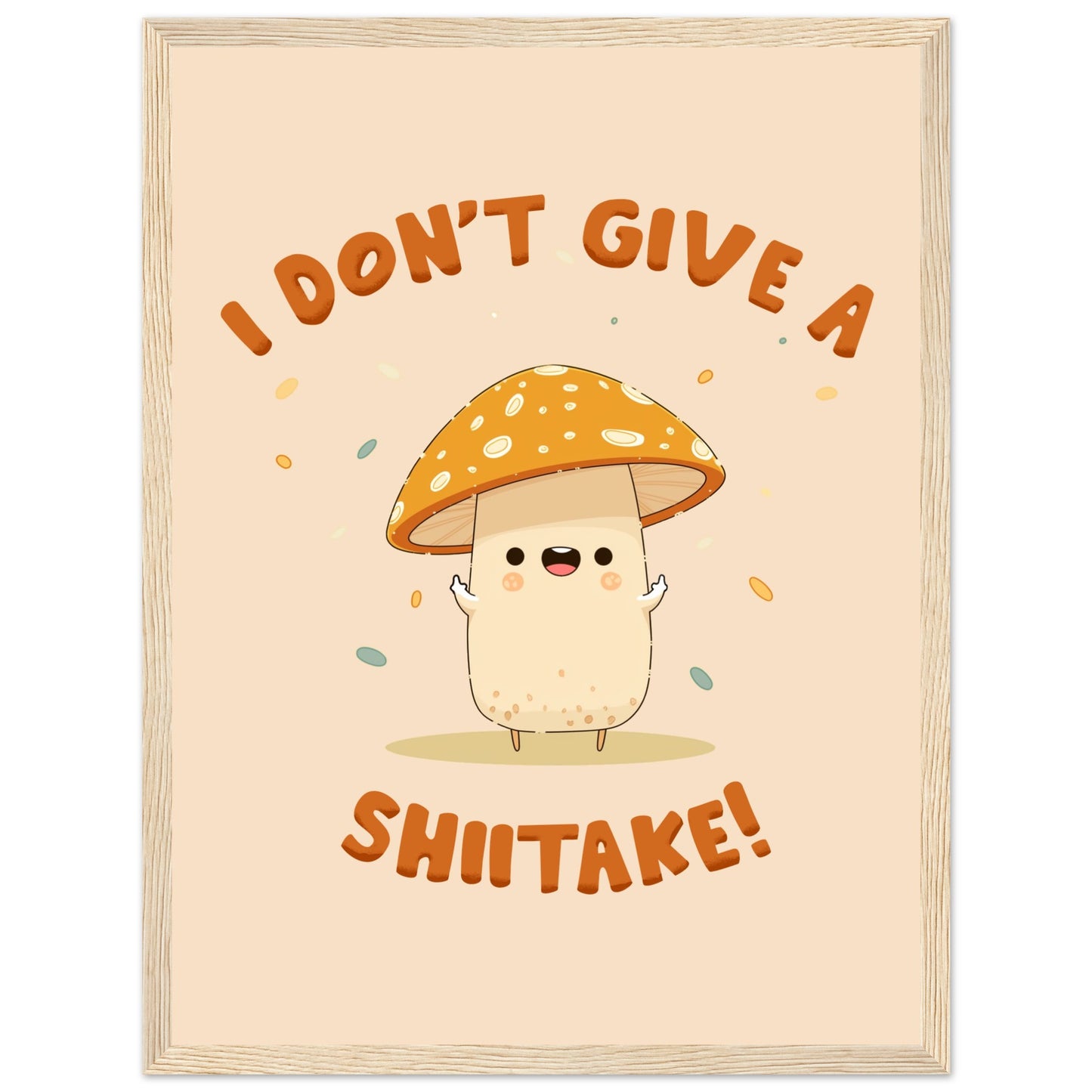 Sassy Shiitake Mushroom Framed Poster – Whimsical Wall Art for Daily Motivation - Rampage Design Studio