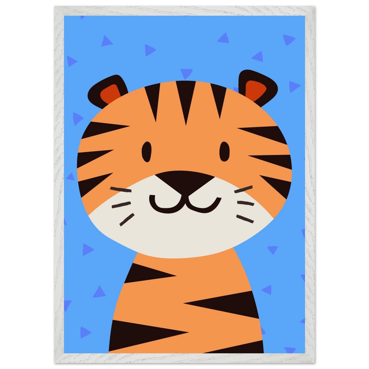 Personalised Childrens Wall Art Cute Cartoon Tiger Framed Poster - Rampage Design Studio