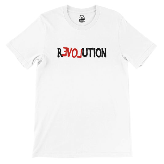 Revolution T-Shirt – Be the Change - Graffiti Style Design with LOVE in Red Letters - Rampage Design Studio