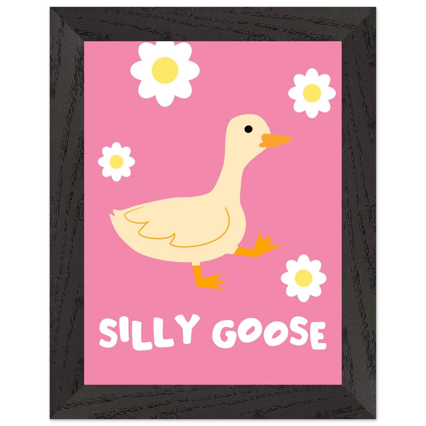 Silly Goose Wall Art – Cute Goose Print – Funny Animal Poster – Whimsical Nursery Decor – Pink Goose Illustration – Playful Gift Idea - Rampage Design Studio