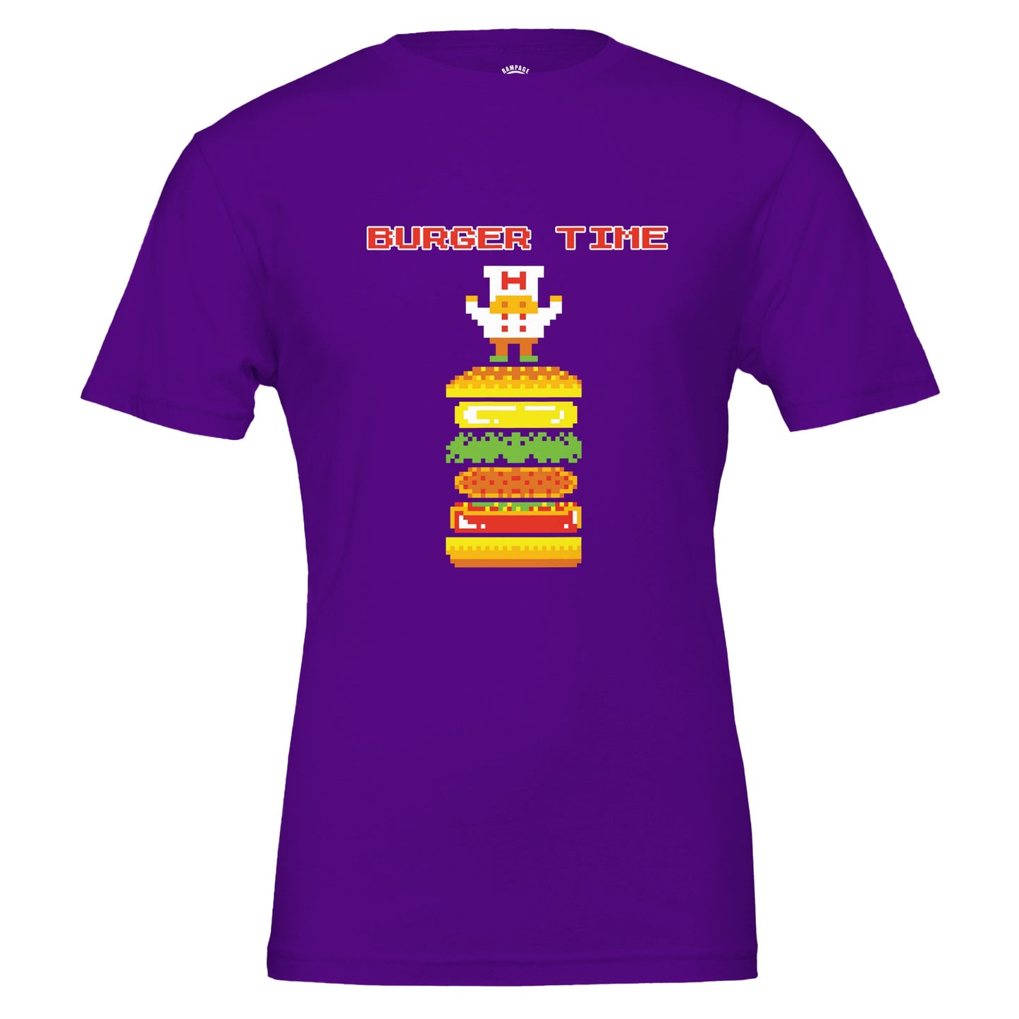 Retro Burger Time Unisex Crewneck T-shirt | Soft & Stylish Vintage Tee - Rampage Design Studio