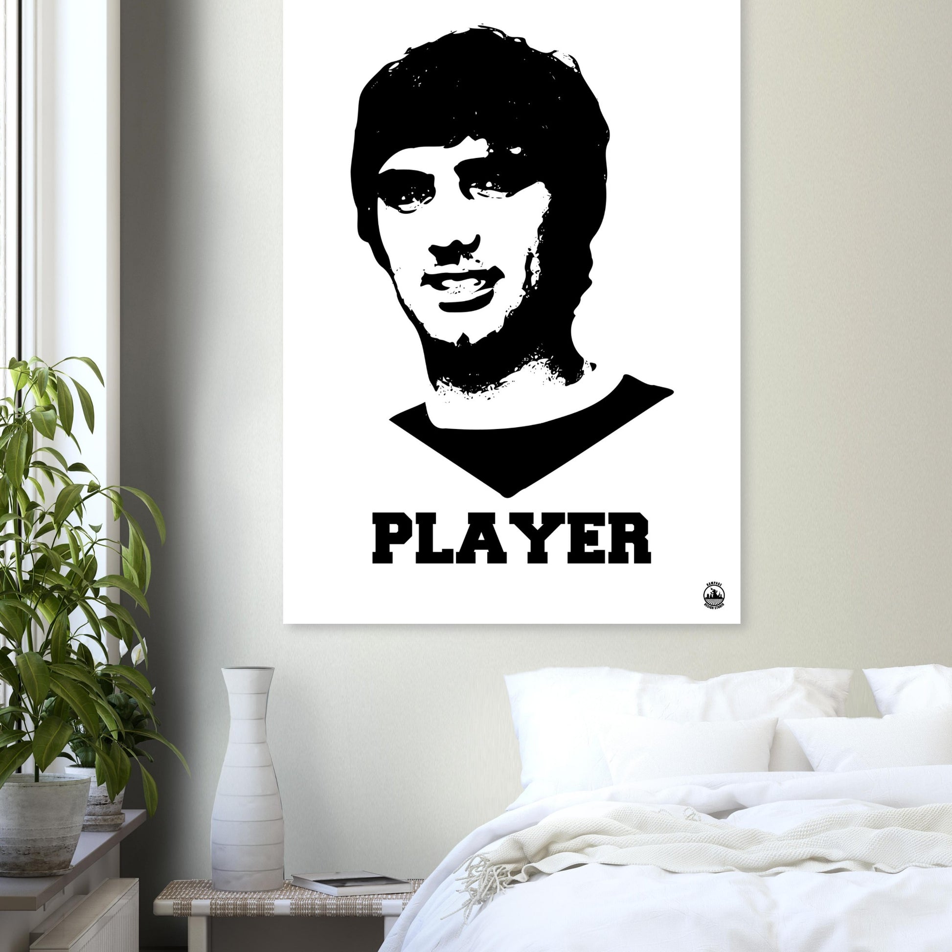 Player - George Best Premium Matte Paper Poster - Rampage Design Studio