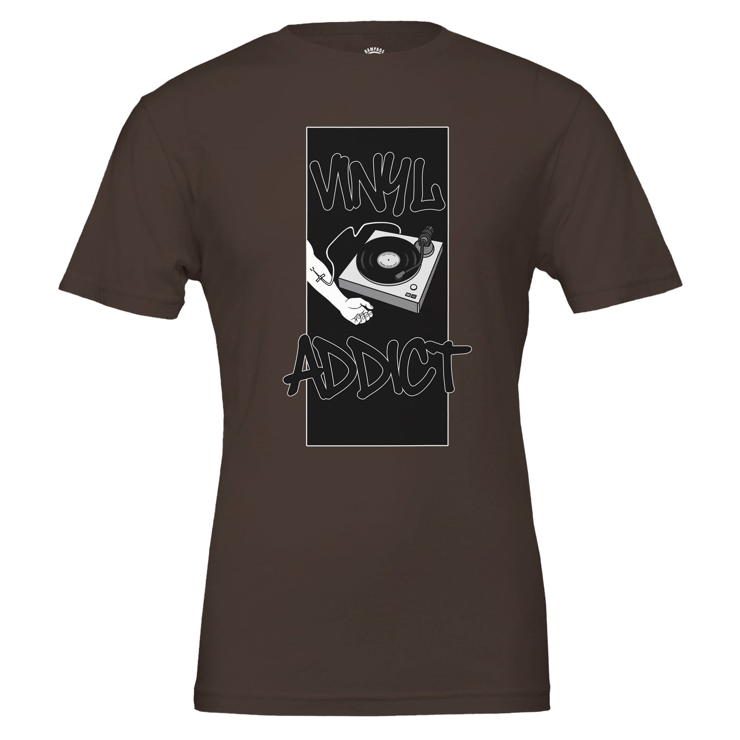 Vinyl Addict T-Shirt • DJ Turntable Shirt • Record Collector Gift • Vinyl Lover Tee • Crate Digger Retro Graphic Tee - Rampage Design Studio