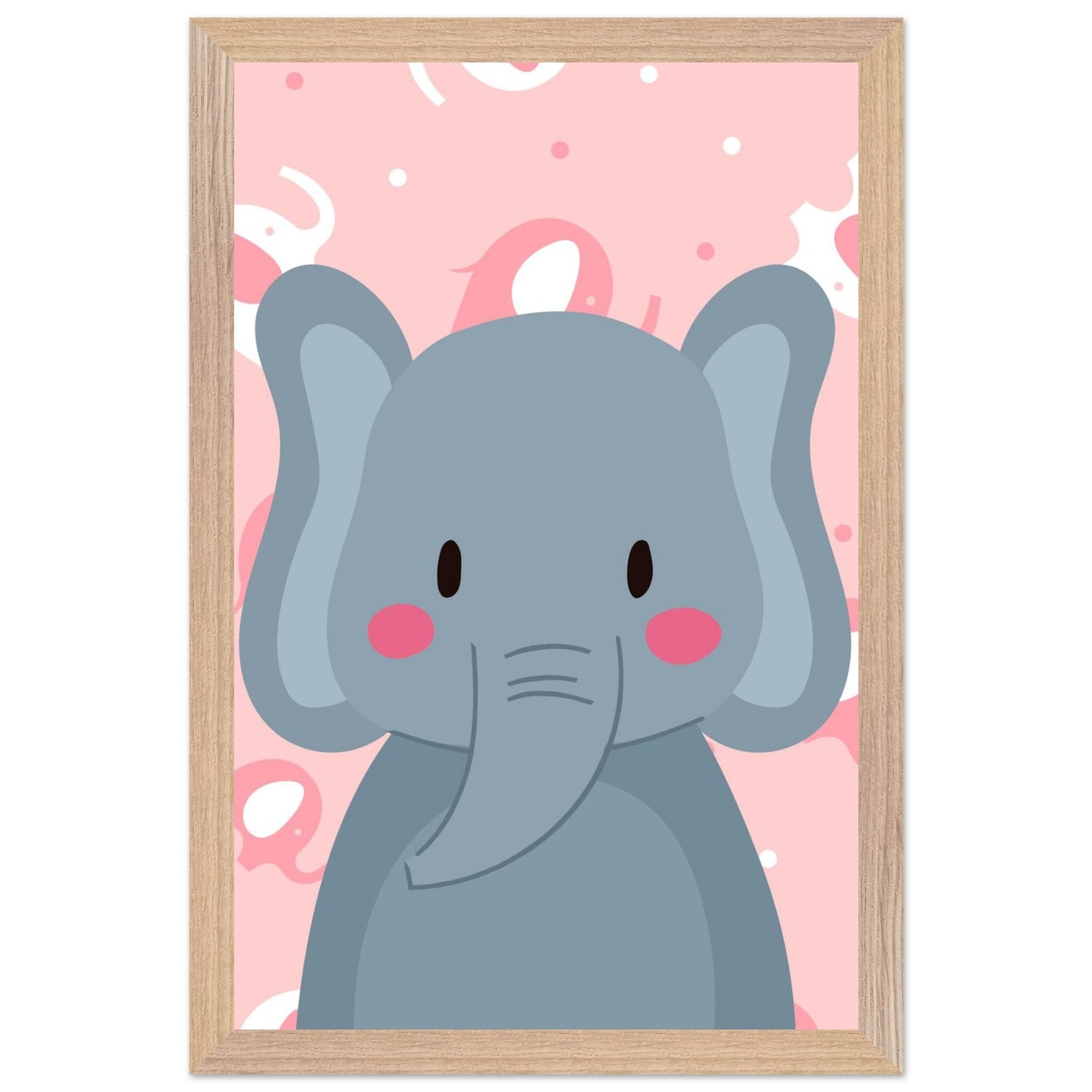 Personalized Elephant Wall Art Safari Nursery Print Cute Baby Room Decor - Rampage Design Studio
