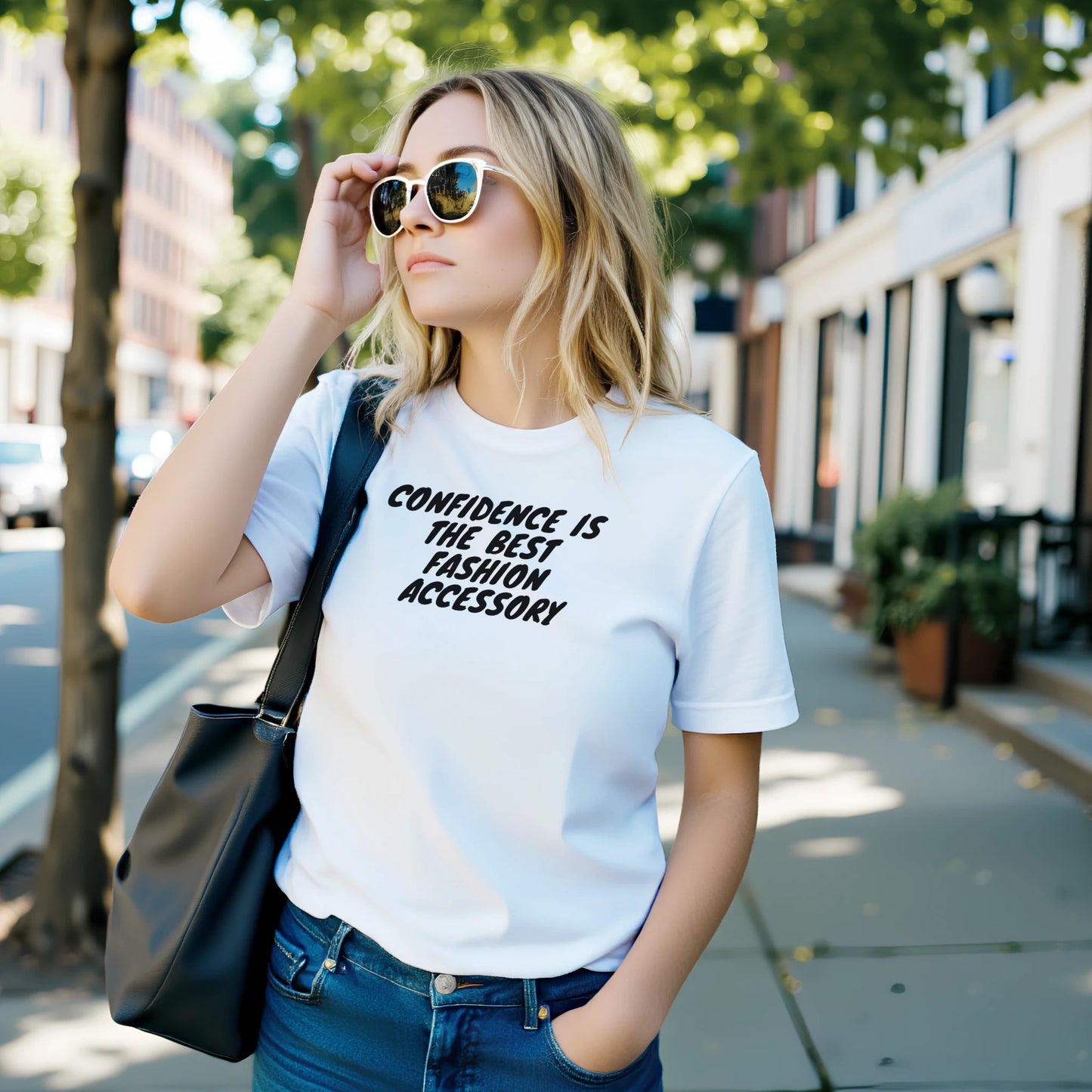 Motivational Statement Shirt - "Confidence Is The Best Fashion Accessory" - Rampage Design Studio
