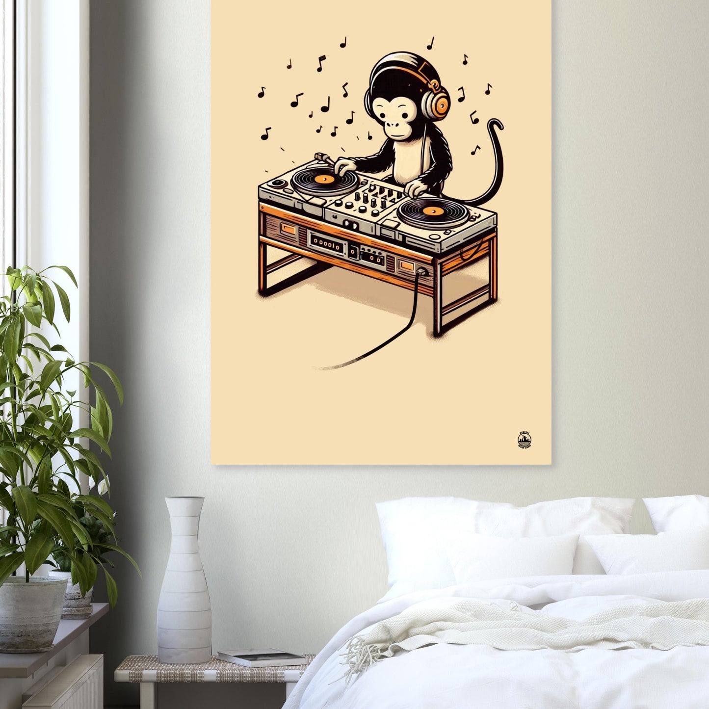 Monkey DJ Premium Matte Paper Poster - Rampage Design Studio