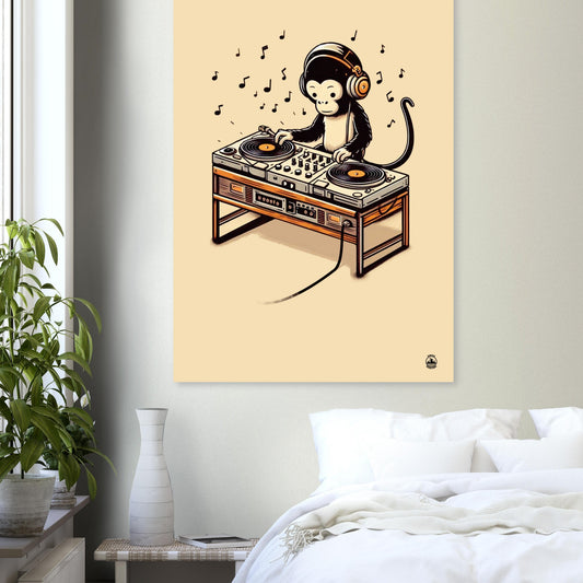 Monkey DJ Premium Matte Paper Poster - Rampage Design Studio