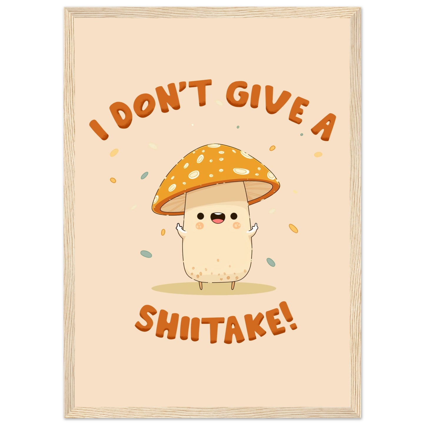Sassy Shiitake Mushroom Framed Poster – Whimsical Wall Art for Daily Motivation - Rampage Design Studio