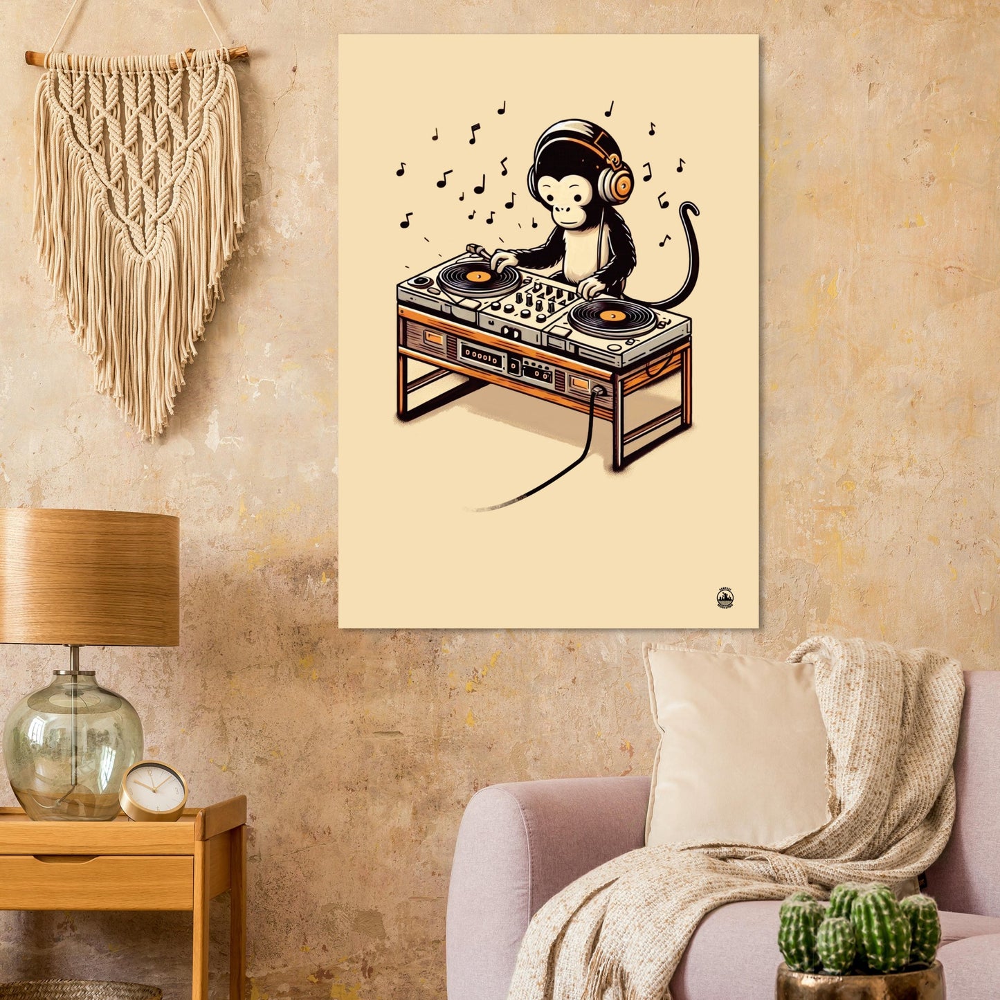 Monkey DJ Premium Matte Paper Poster - Rampage Design Studio