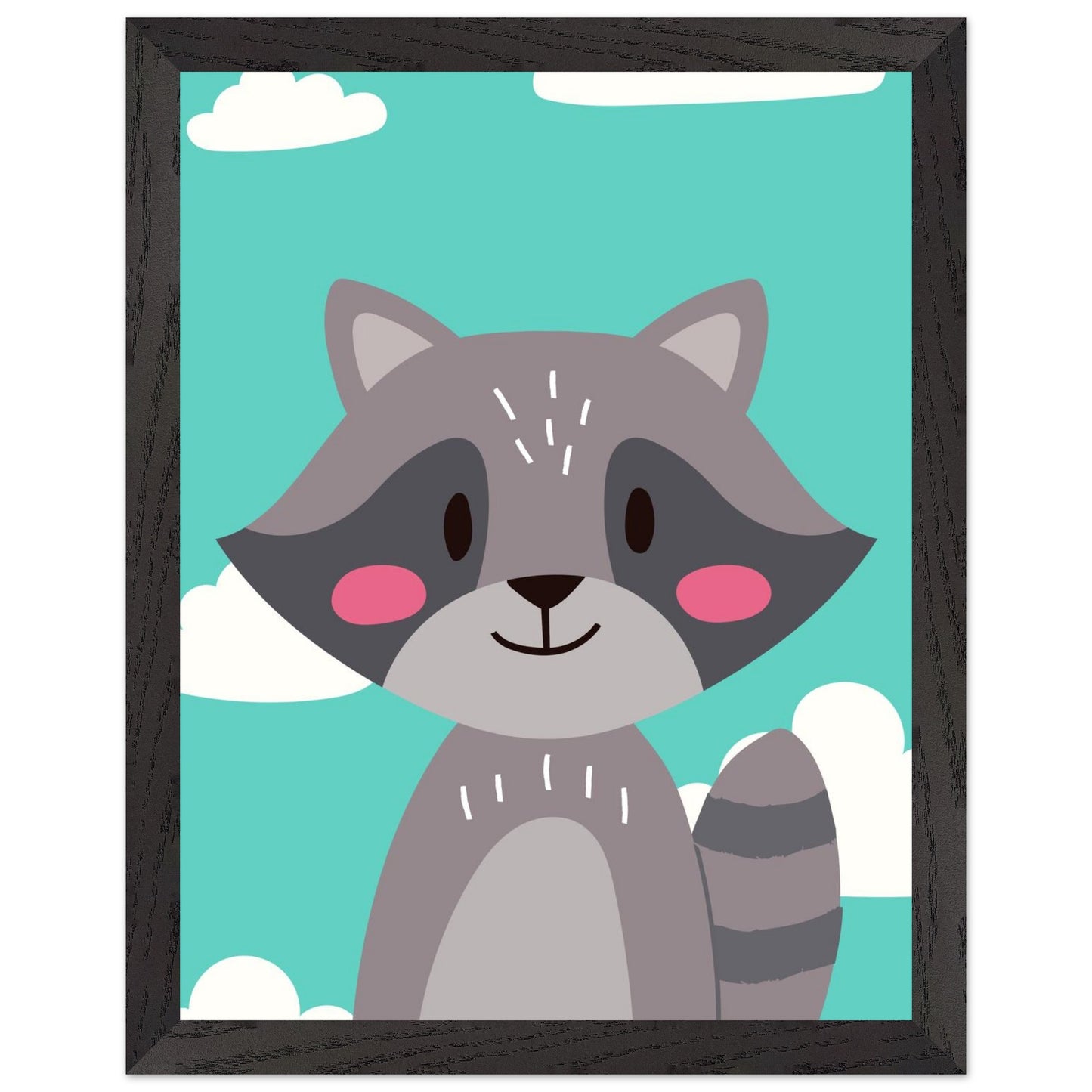 Personalized Kids Room Decor Cute Raccoon Children's Wall Art - Rampage Design Studio