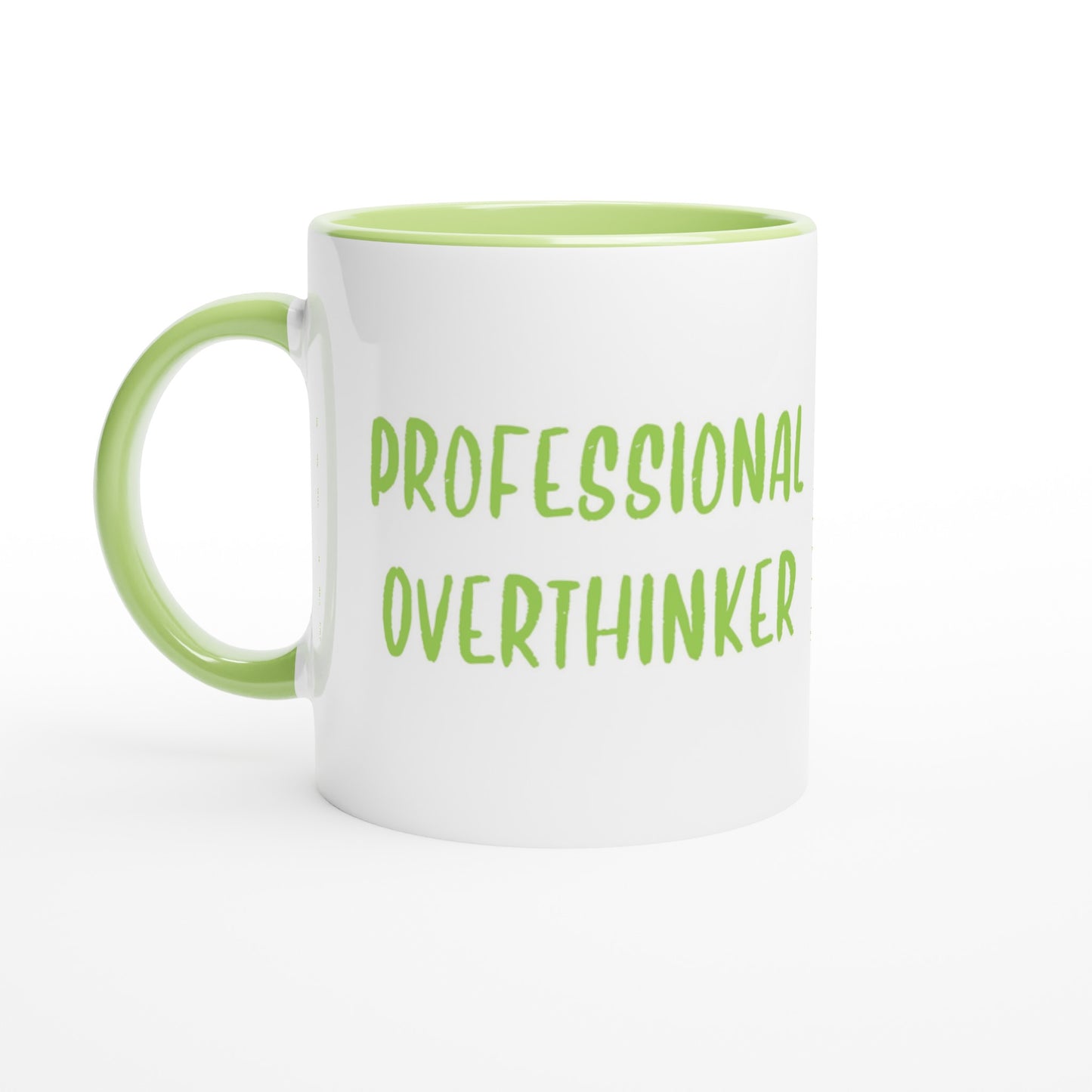 Professional Overthinker - White 11oz Ceramic Mug with Color Inside - Rampage Design Studio