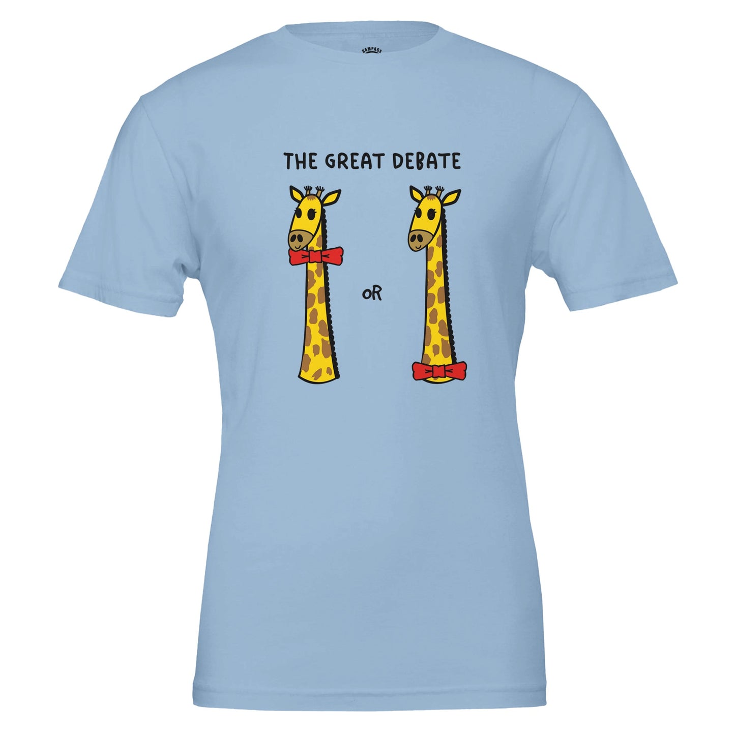 Funny Giraffe T-Shirt | The Great Debate - Rampage Design Studio
