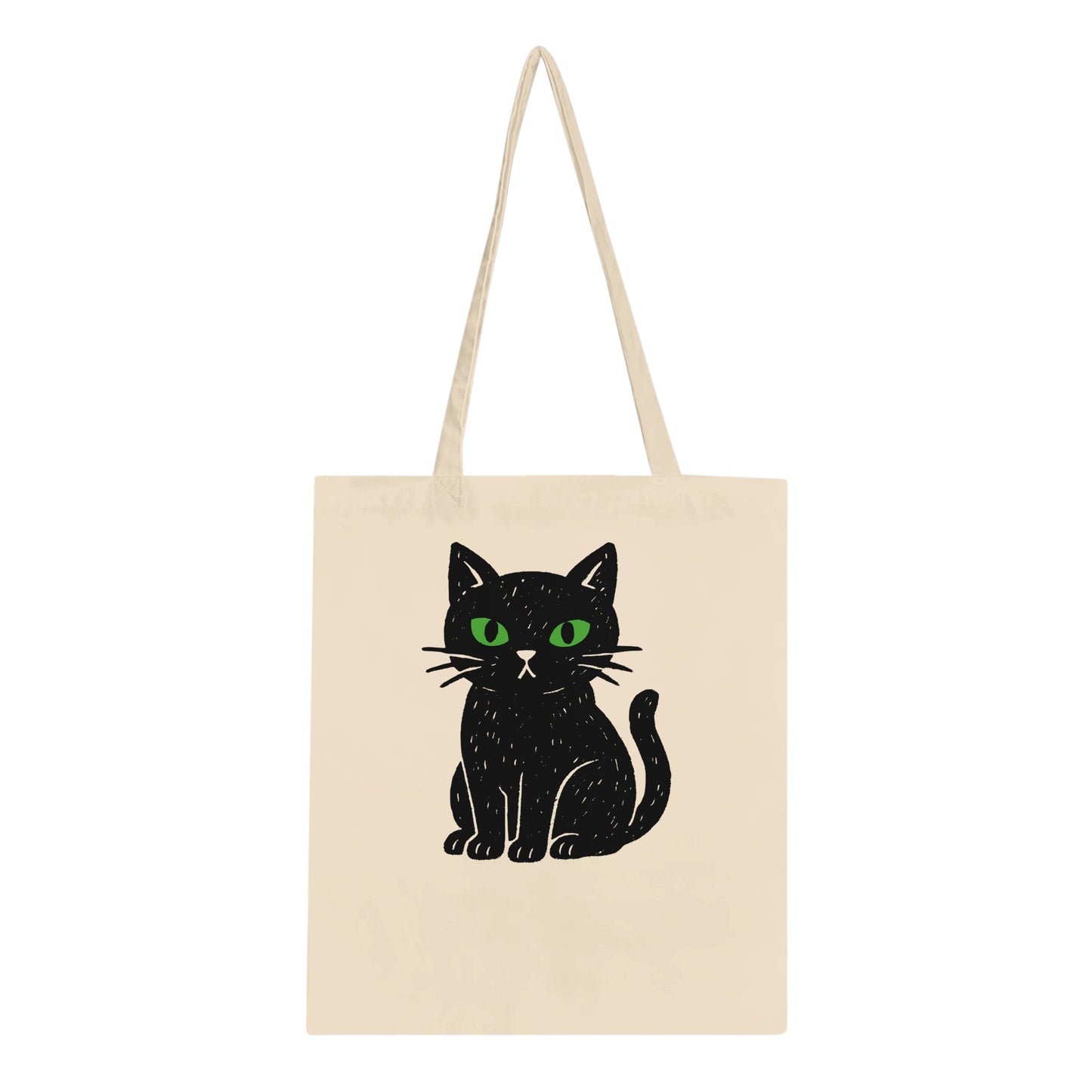 Black Cat Eyes Tote Bag (10L, 100% Cotton) - Rampage Design Studio