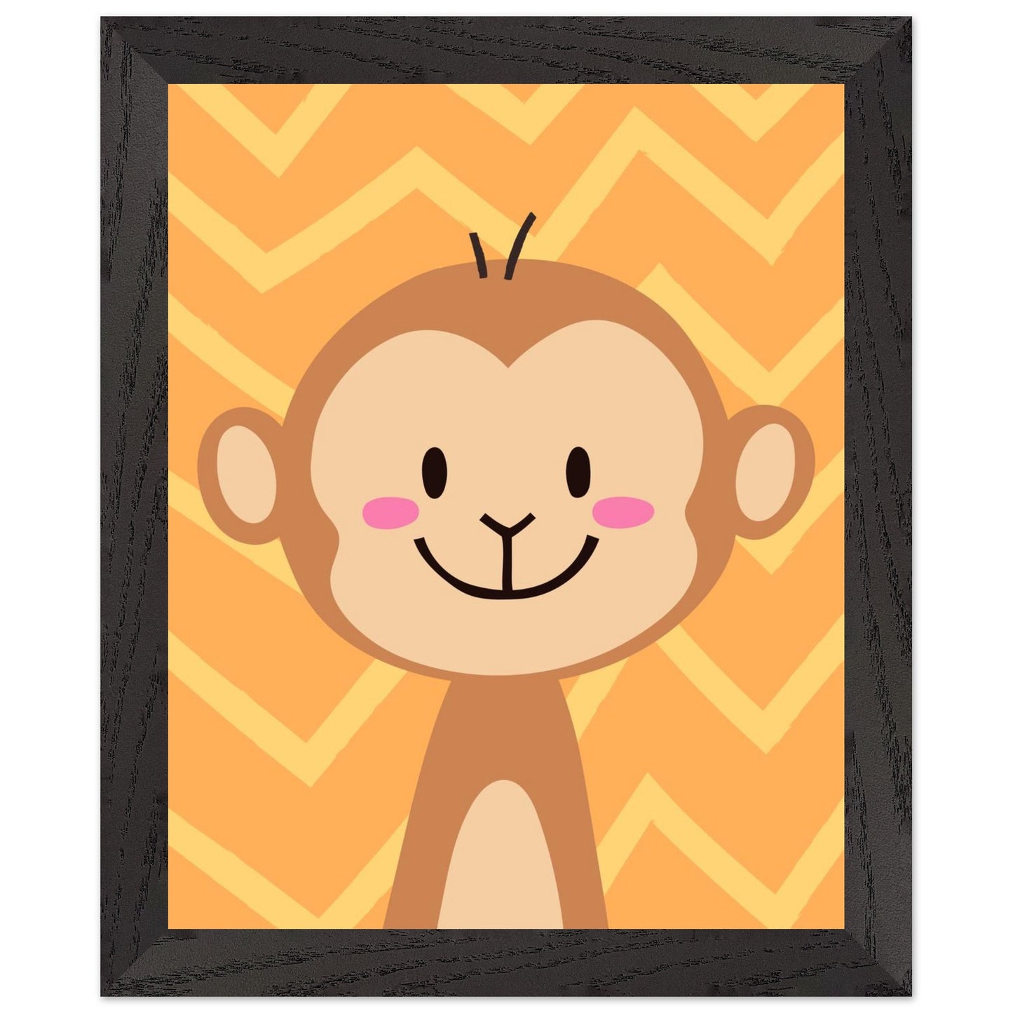 Personalized Kids Room Art Playful Nursery Decor Cute Monkey Print - Rampage Design Studio