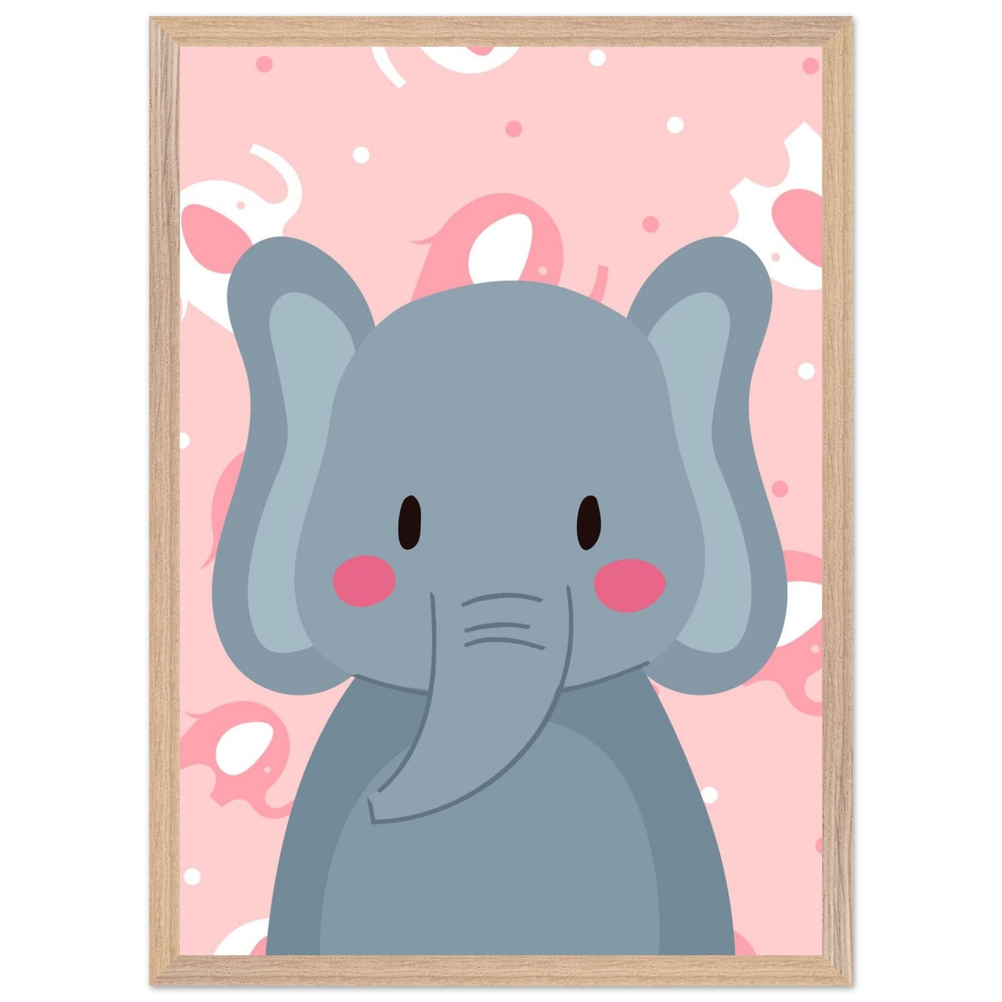 Personalized Elephant Wall Art Safari Nursery Print Cute Baby Room Decor - Rampage Design Studio