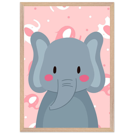 Personalized Elephant Wall Art Safari Nursery Print Cute Baby Room Decor - Rampage Design Studio